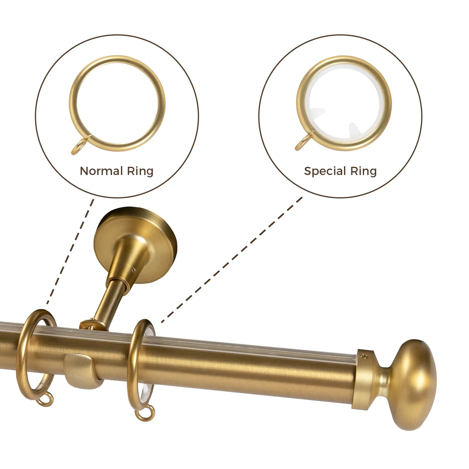 Arno Single Decorative Curtain Rod with Rings - Image 13