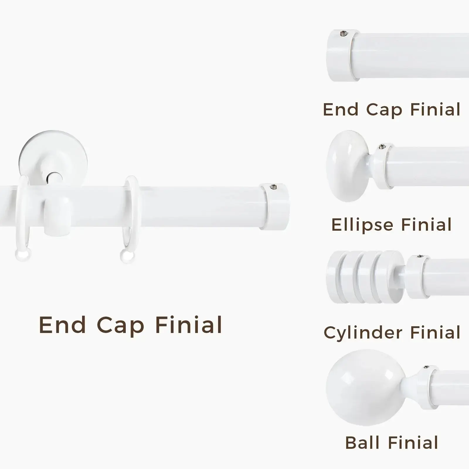 Arno Single Decorative Curtain Rod with Rings - Image 28