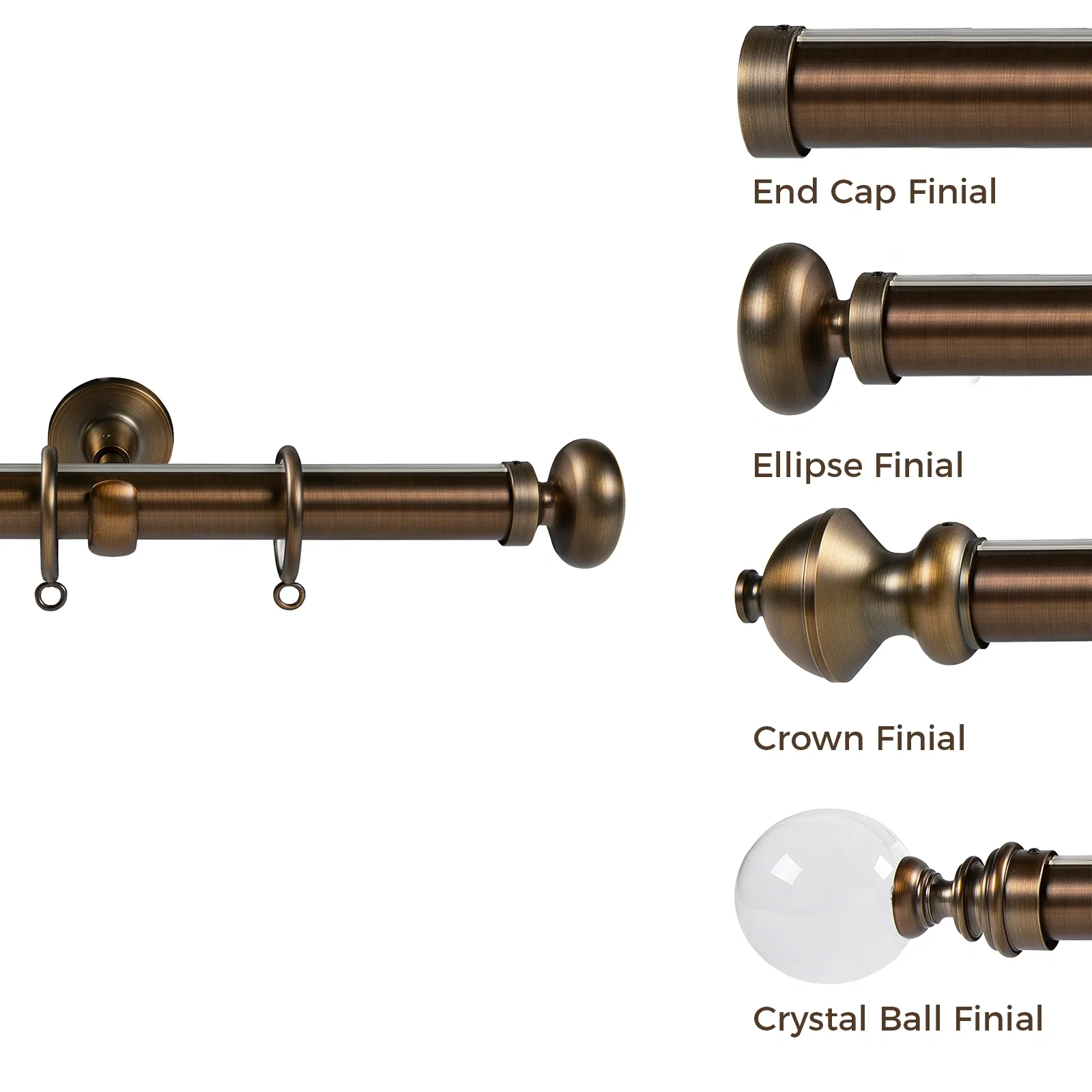 Arno Single Decorative Curtain Rod with Rings - Image 5