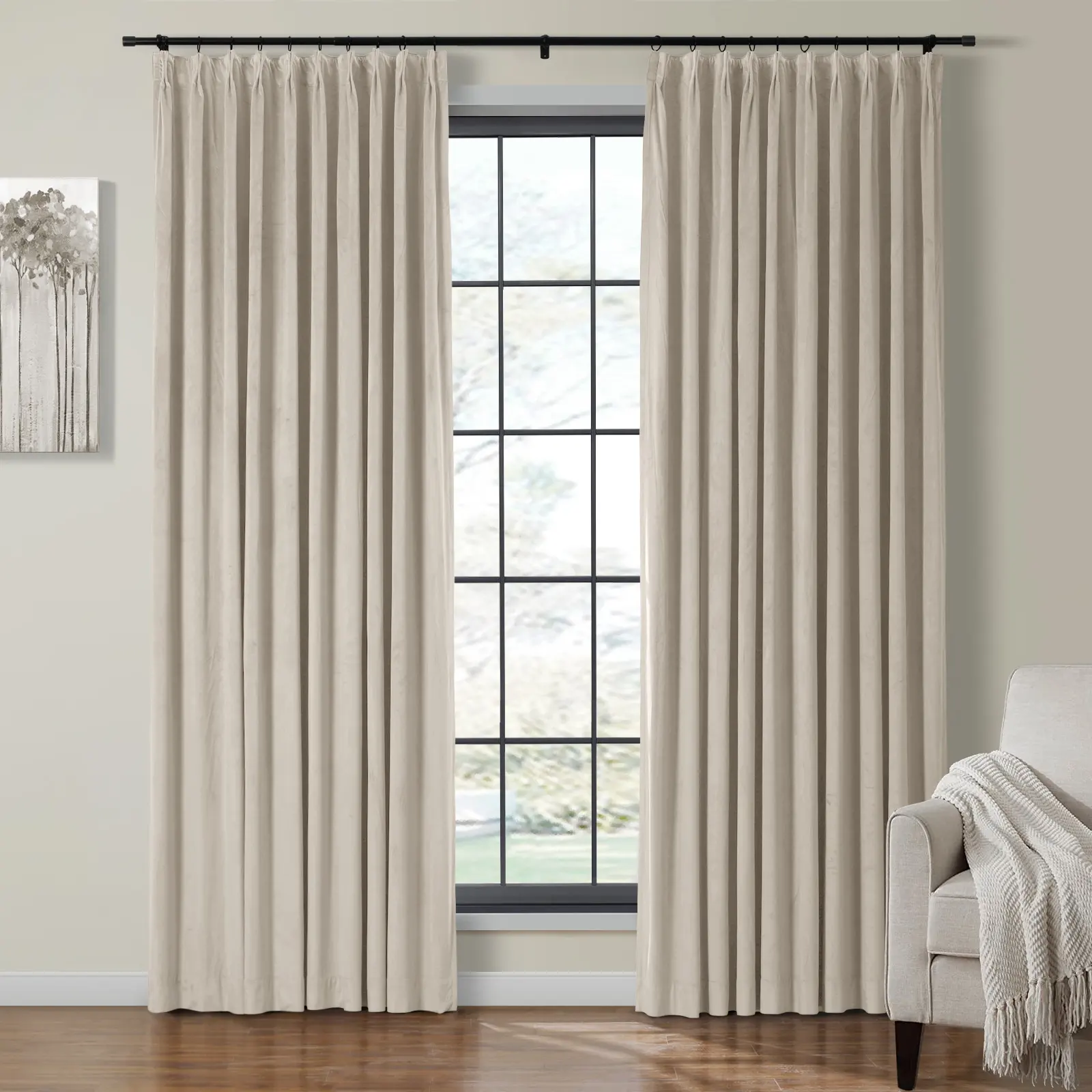 Birkin Extra Long Velvet Curtain Pleated - Image 29