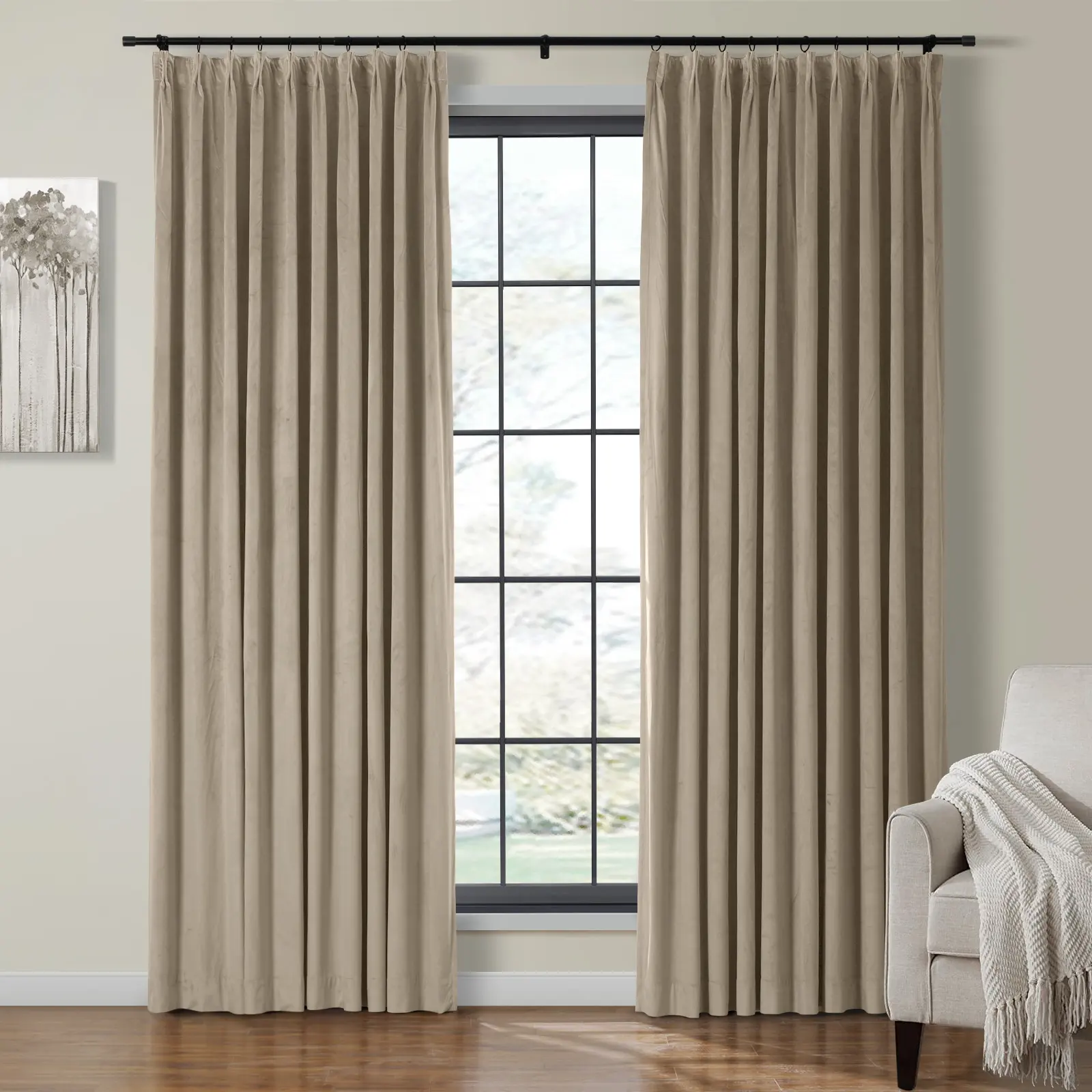 Birkin Extra Long Velvet Curtain Pleated - Image 33