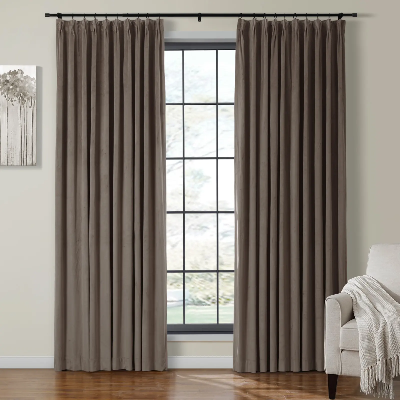 Birkin Extra Long Velvet Curtain Pleated - Image 36