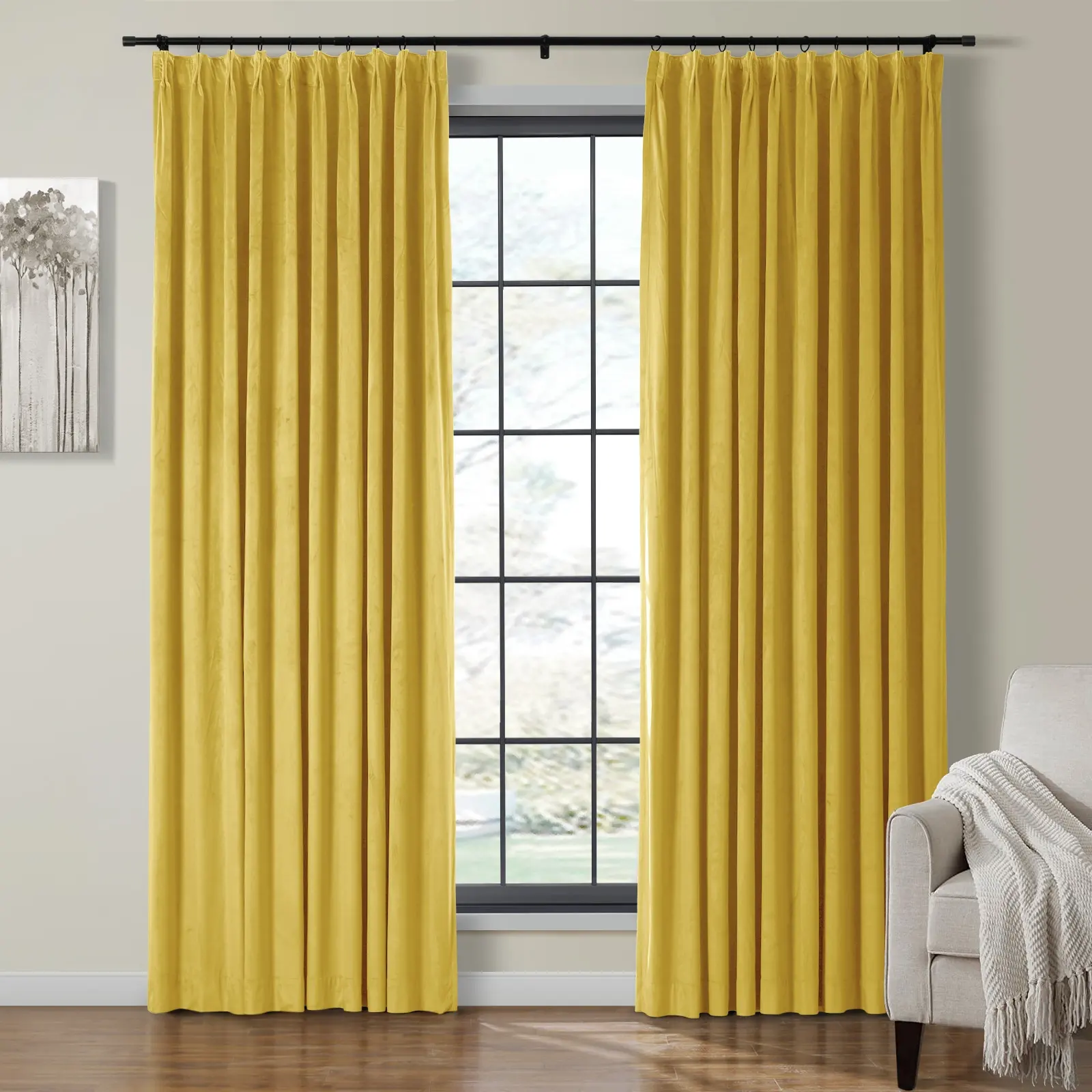Birkin Extra Long Velvet Curtain Pleated - Image 37