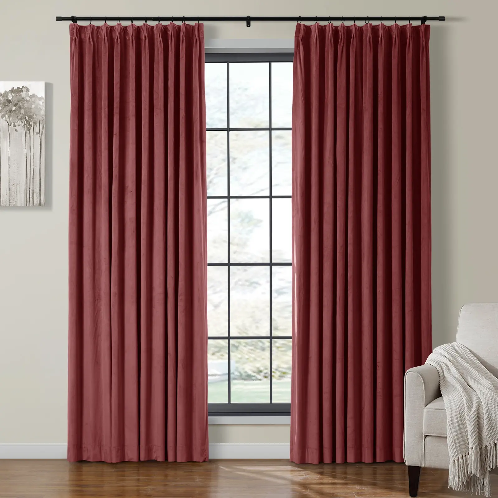 Birkin Extra Long Velvet Curtain Pleated - Image 47