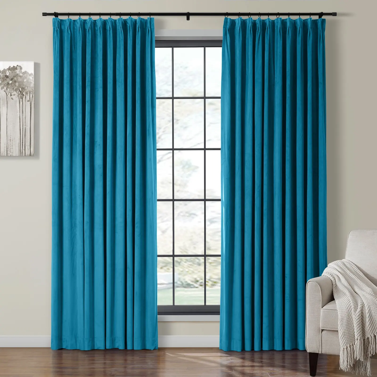 Birkin Extra Long Velvet Curtain Pleated - Image 60