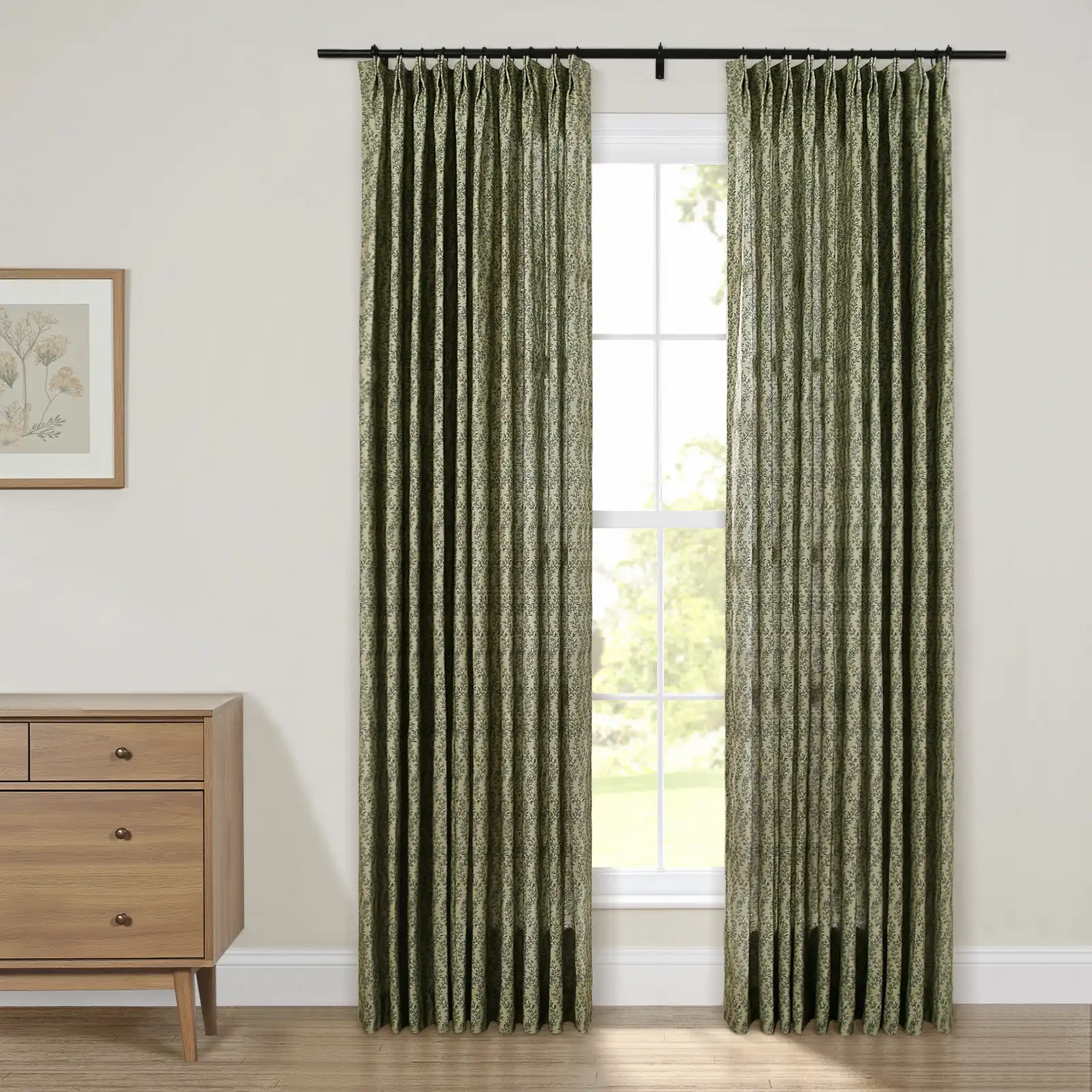 Britt Bengoechea Floral Print Linen Cotton Drapery Pleated - Image 100
