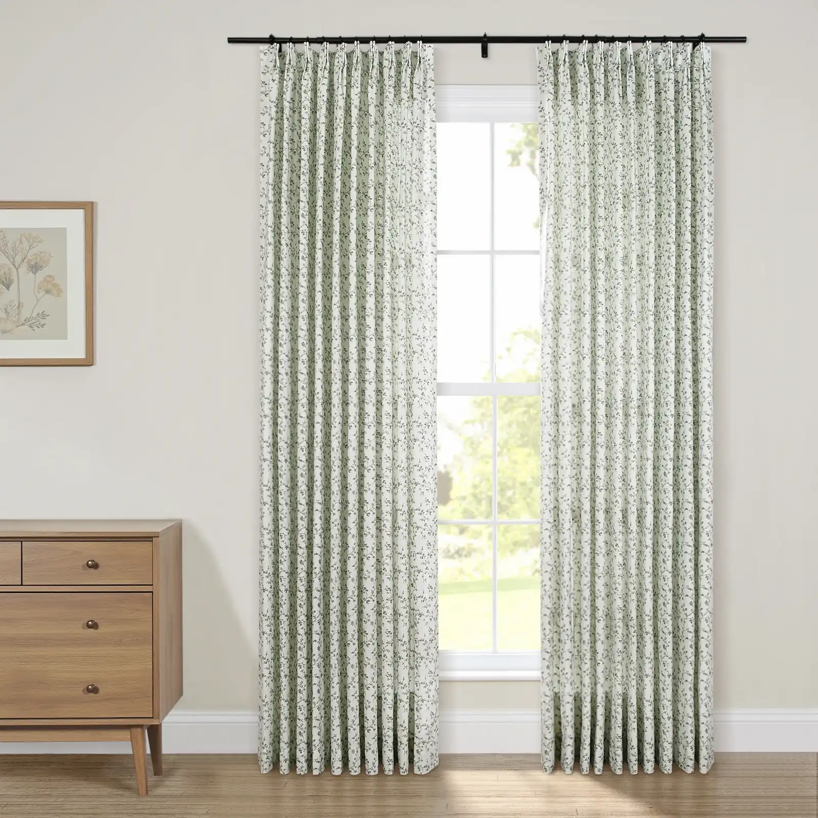 Britt Bengoechea Floral Print Linen Cotton Drapery Pleated - Image 42