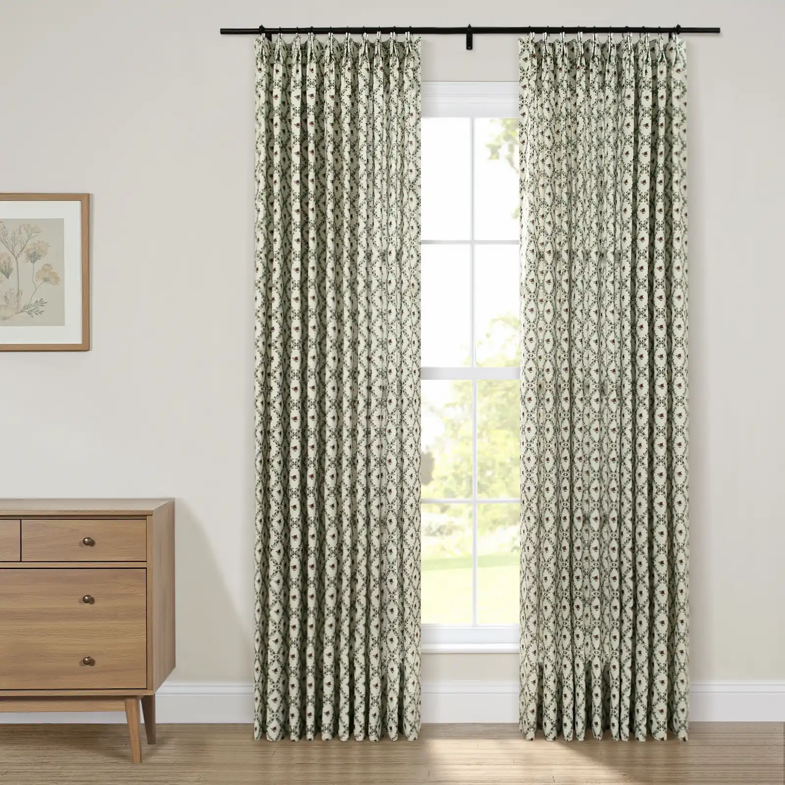 Britt Bengoechea Floral Print Linen Cotton Drapery Pleated - Image 63