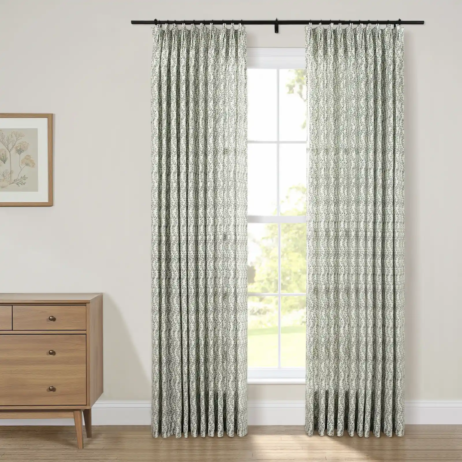 Britt Bengoechea Floral Print Linen Cotton Drapery Pleated - Image 93
