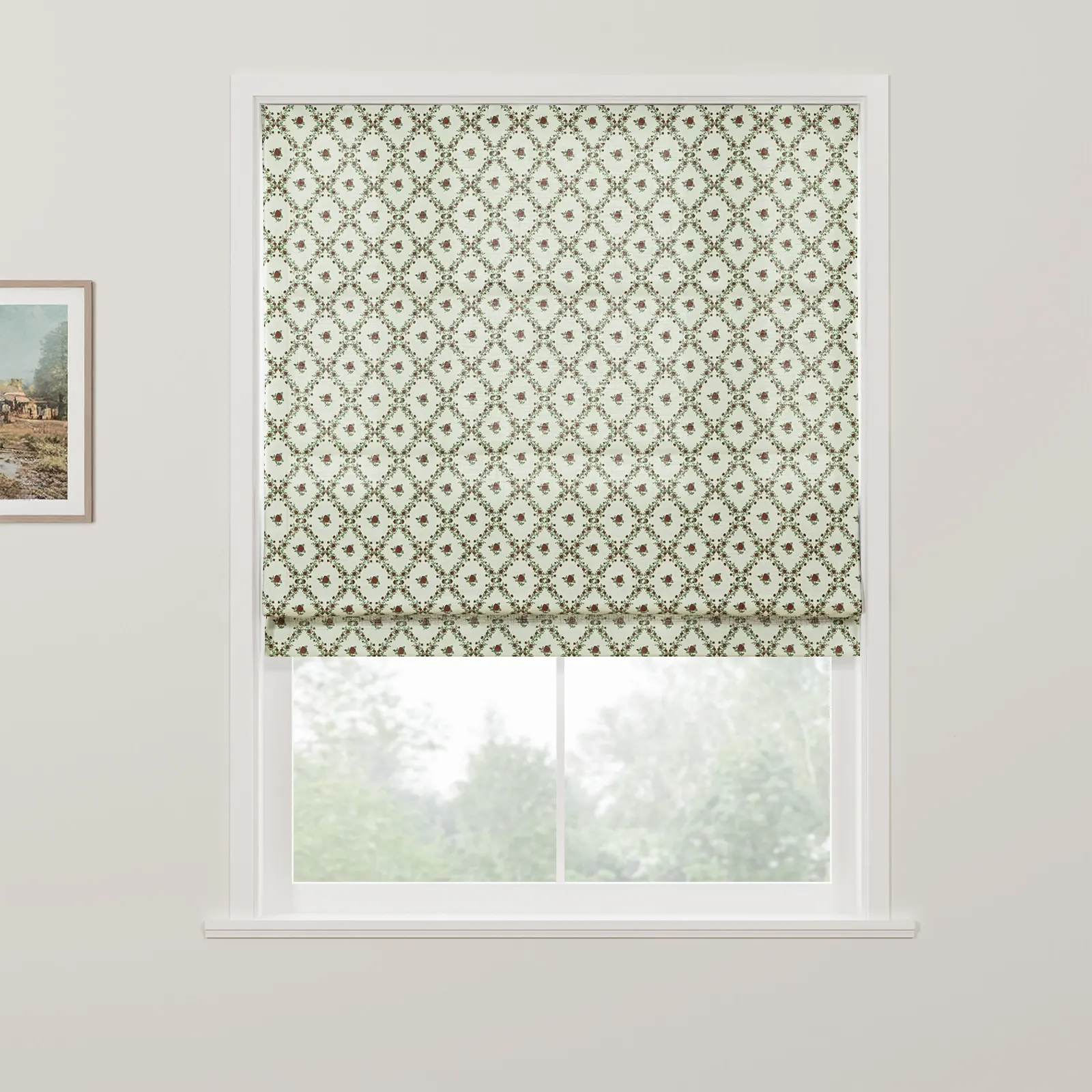 Britt Bengoechea Floral Print Linen Cotton Roman Shade Cordless - Image 33