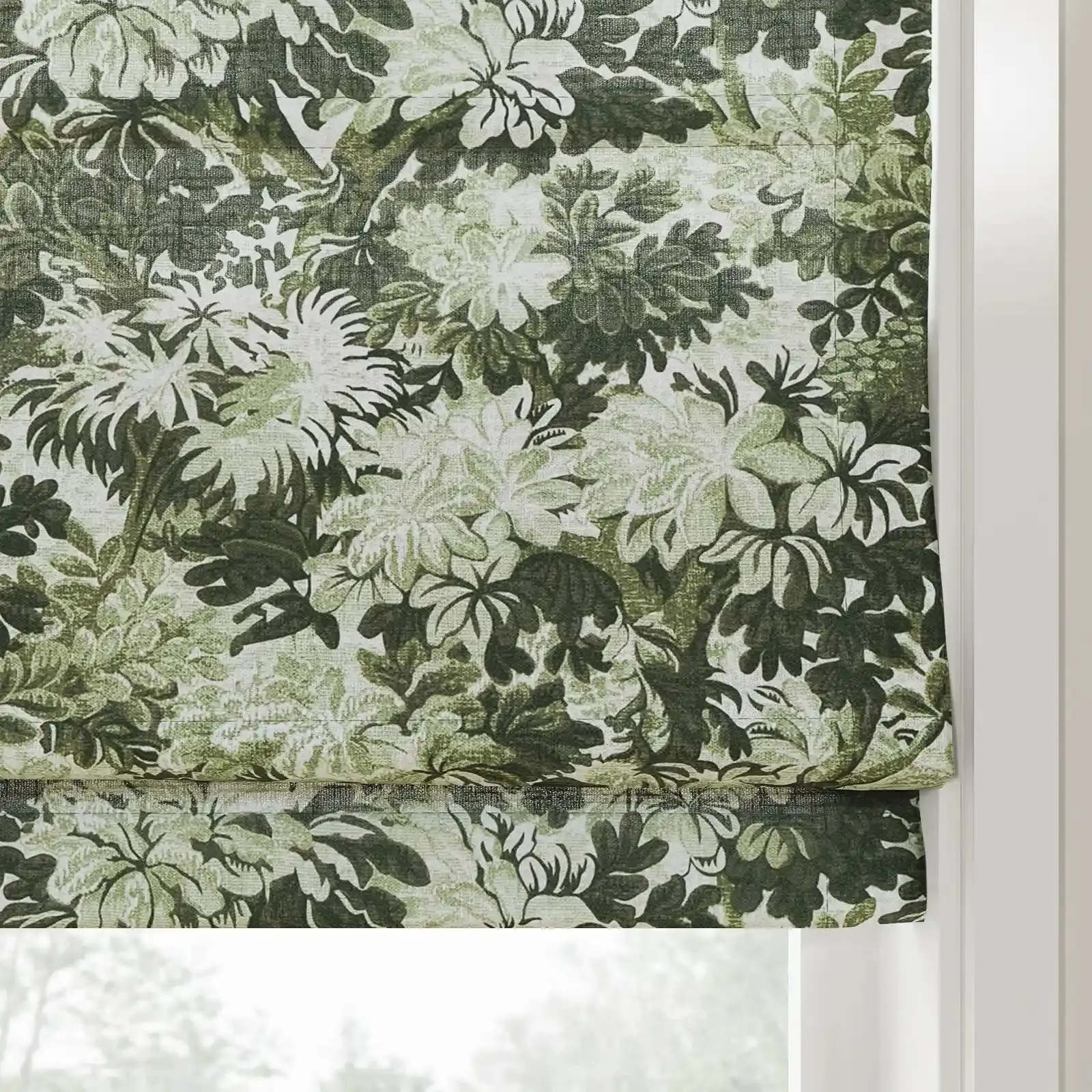 Britt Bengoechea Floral Print Linen Cotton Roman Shade Cordless - Image 50
