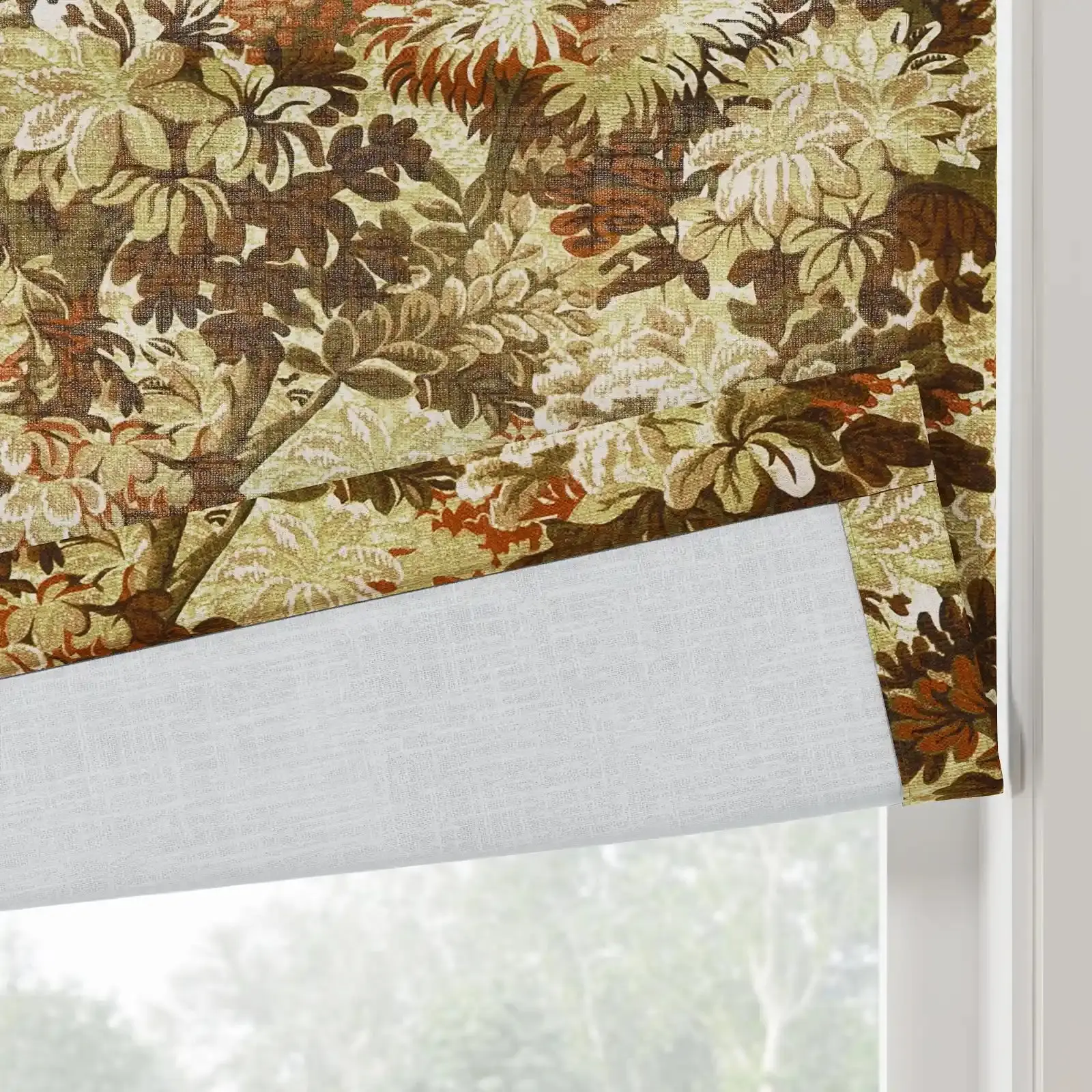Britt Bengoechea Floral Print Linen Cotton Roman Shade Cordless - Image 54