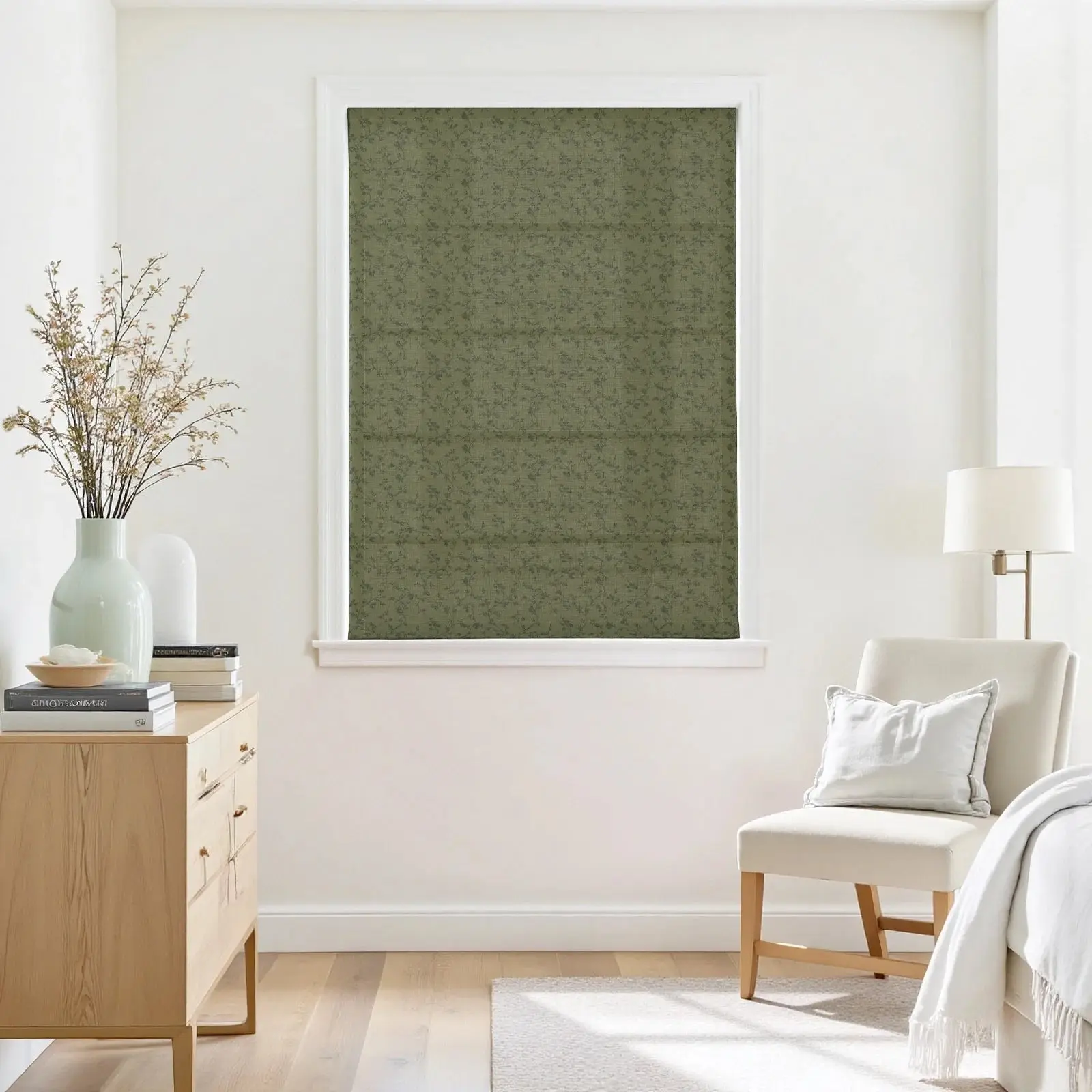 Britt Bengoechea Floral Print Linen Cotton Roman Shade Cordless - Image 68
