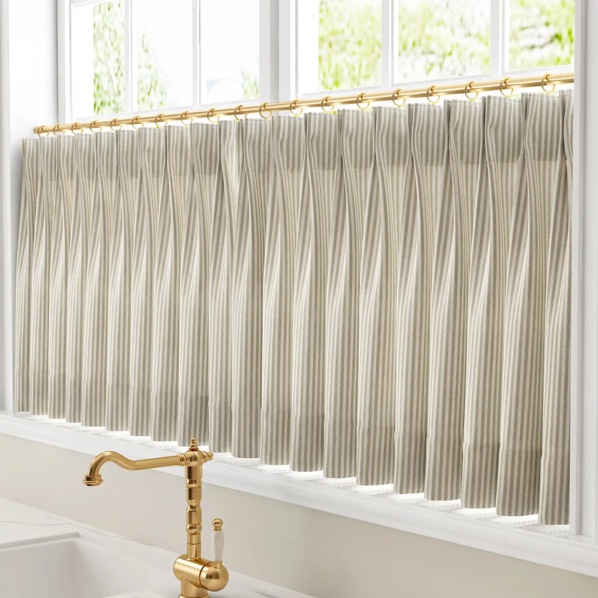 Celia Striped Plaid Cafe Curtain - Image 21