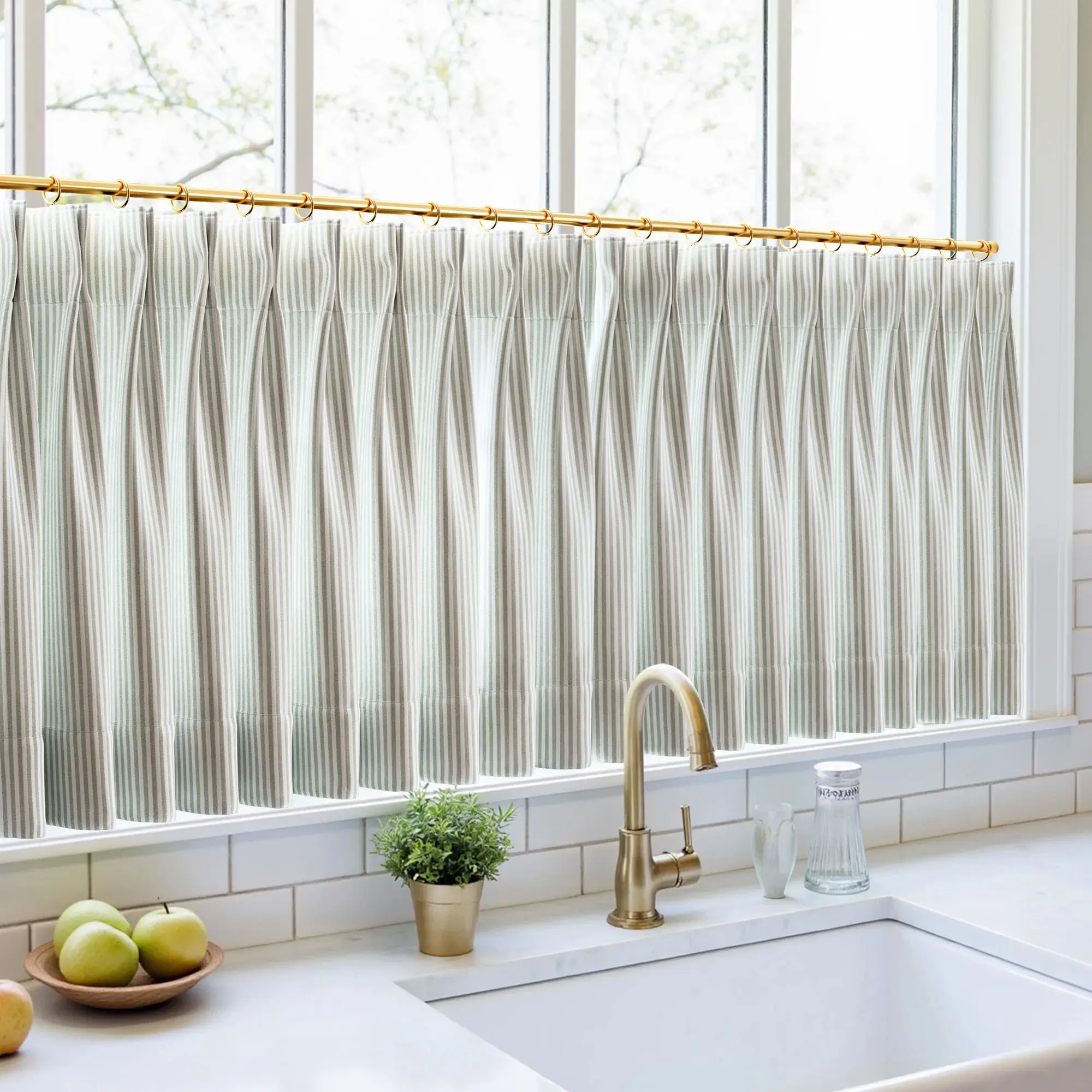 Celia Striped Plaid Cafe Curtain - Image 22