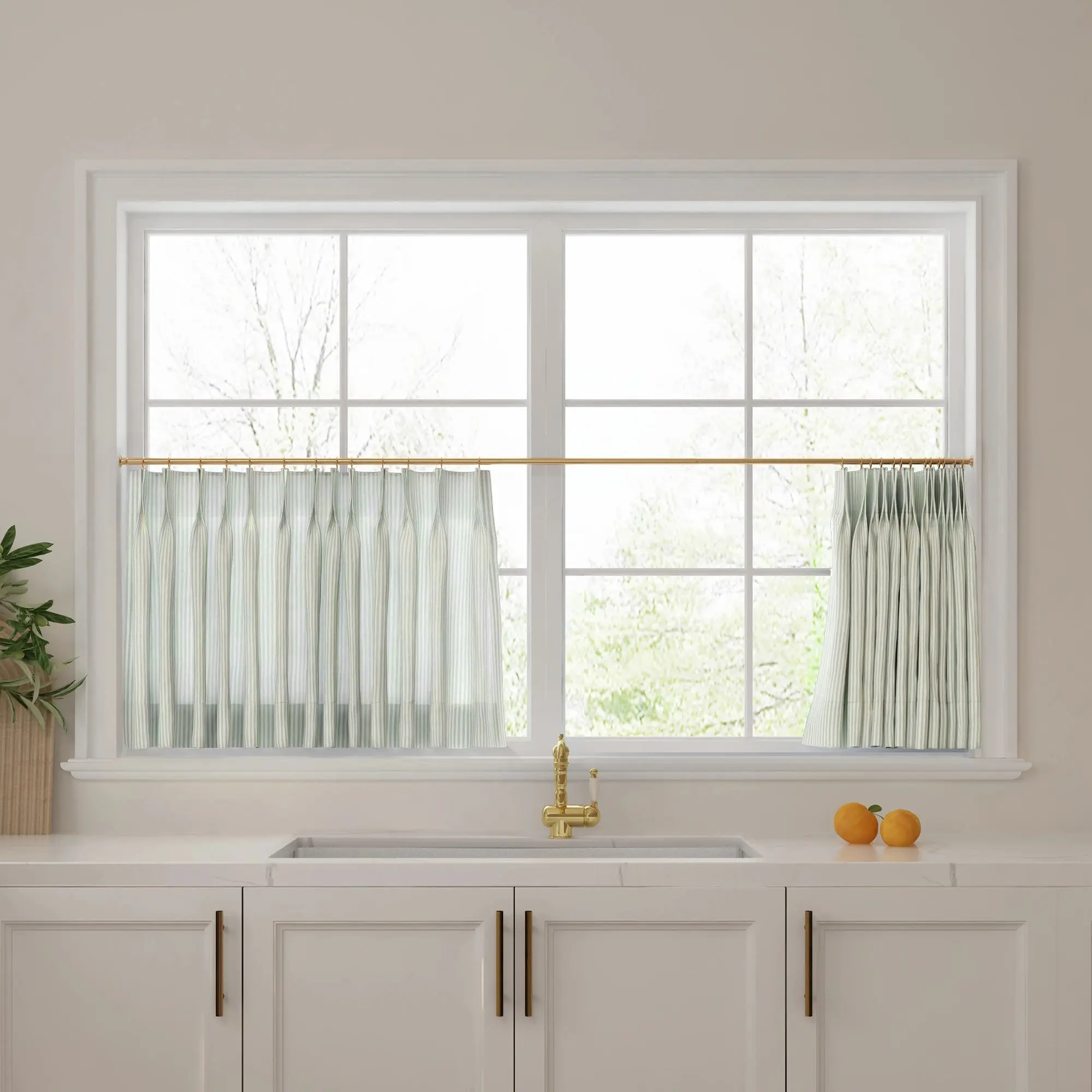 Celia Striped Plaid Cafe Curtain - Image 23