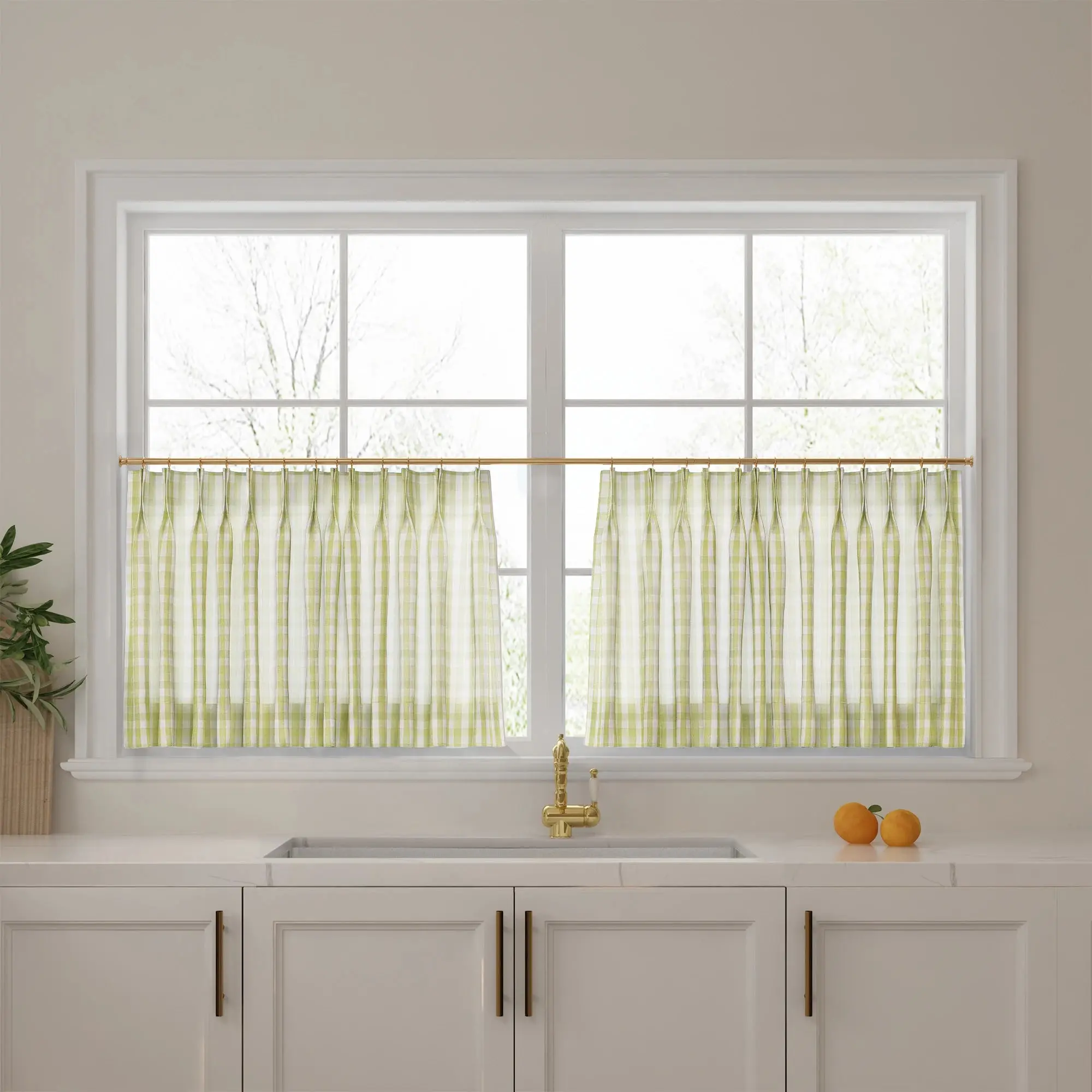 Celia Striped Plaid Cafe Curtain - Image 27