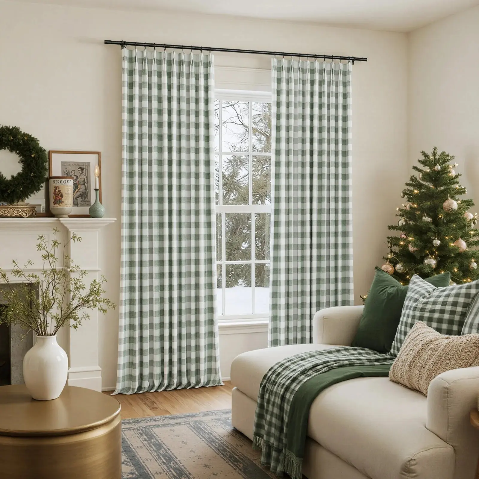 Celia Striped Plaid Curtain - Image 10