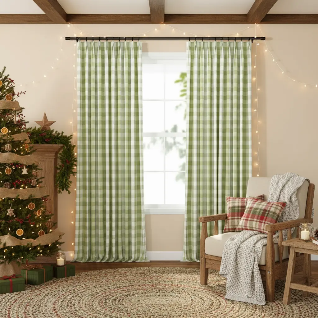 Celia Striped Plaid Curtain - Image 34