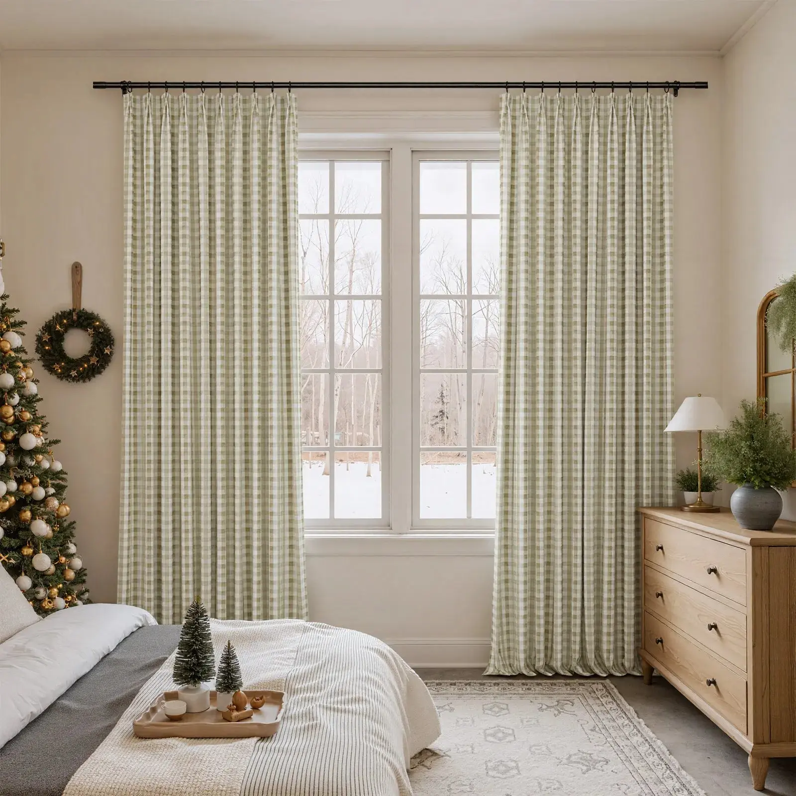 Celia Striped Plaid Curtain - Image 8
