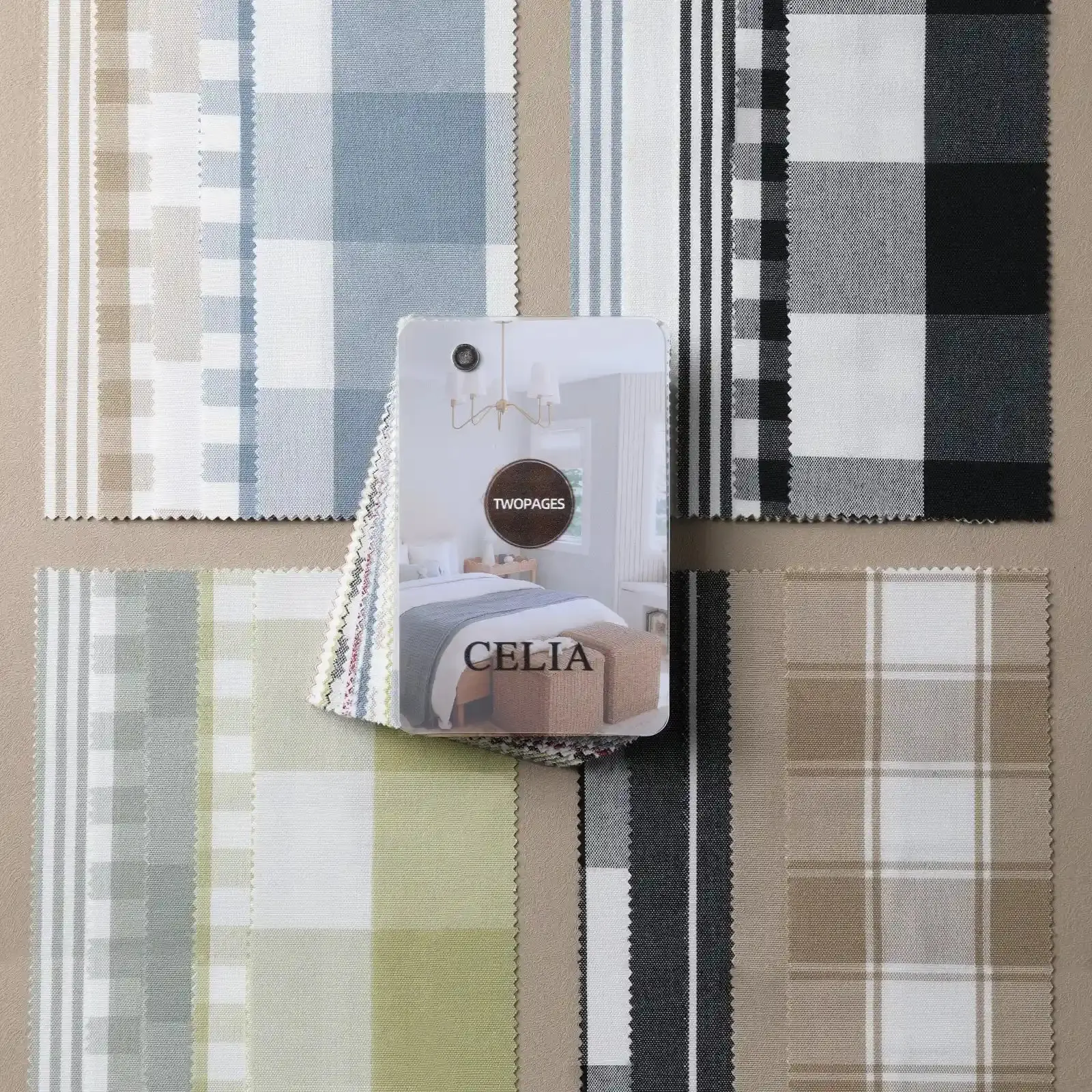 Celia Fabric Booklet Striped Plaid 41 Colors - Image 2