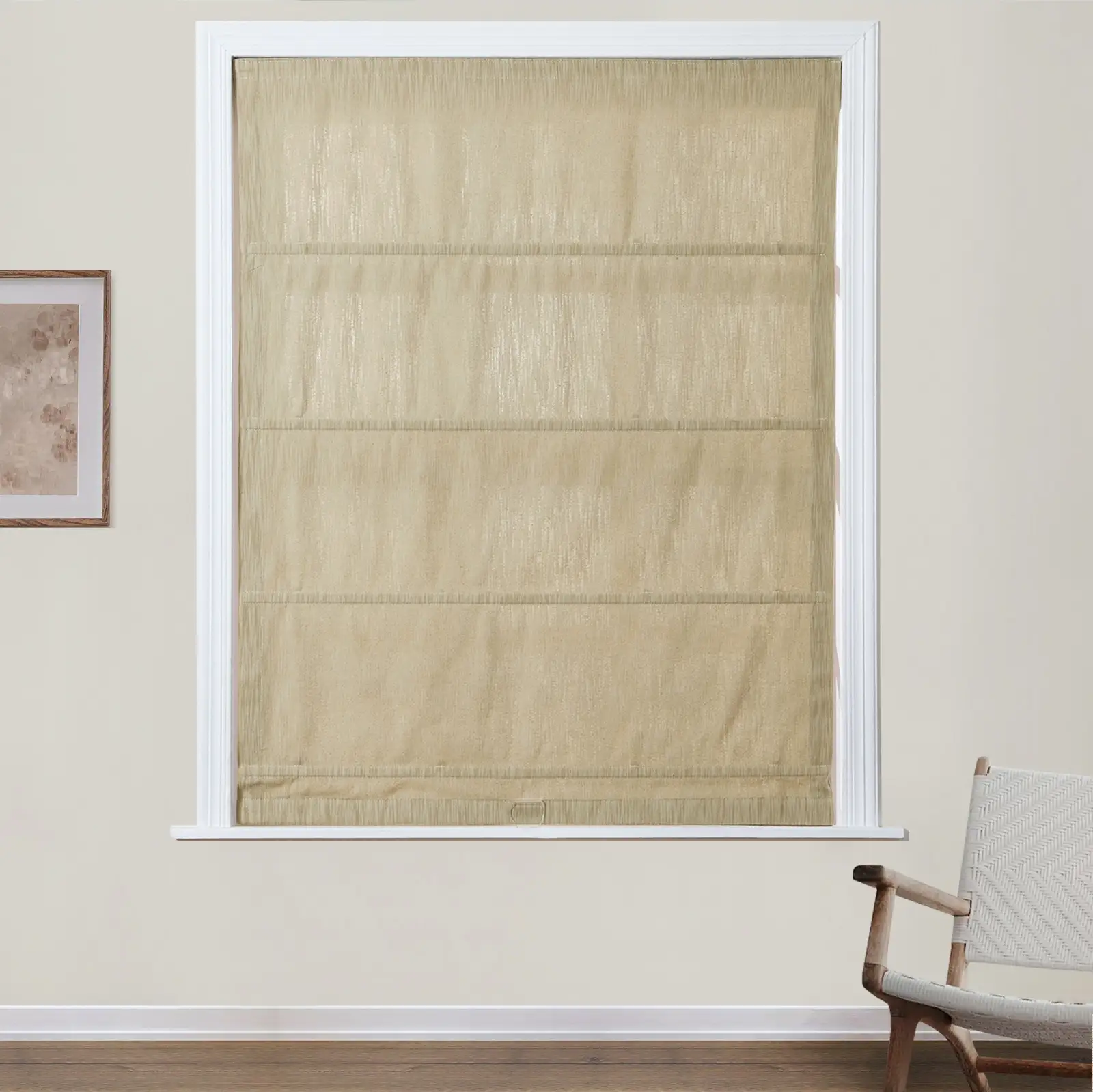 Cloe Cotton Blend Cordless Roman Shade Plus Size - Image 11