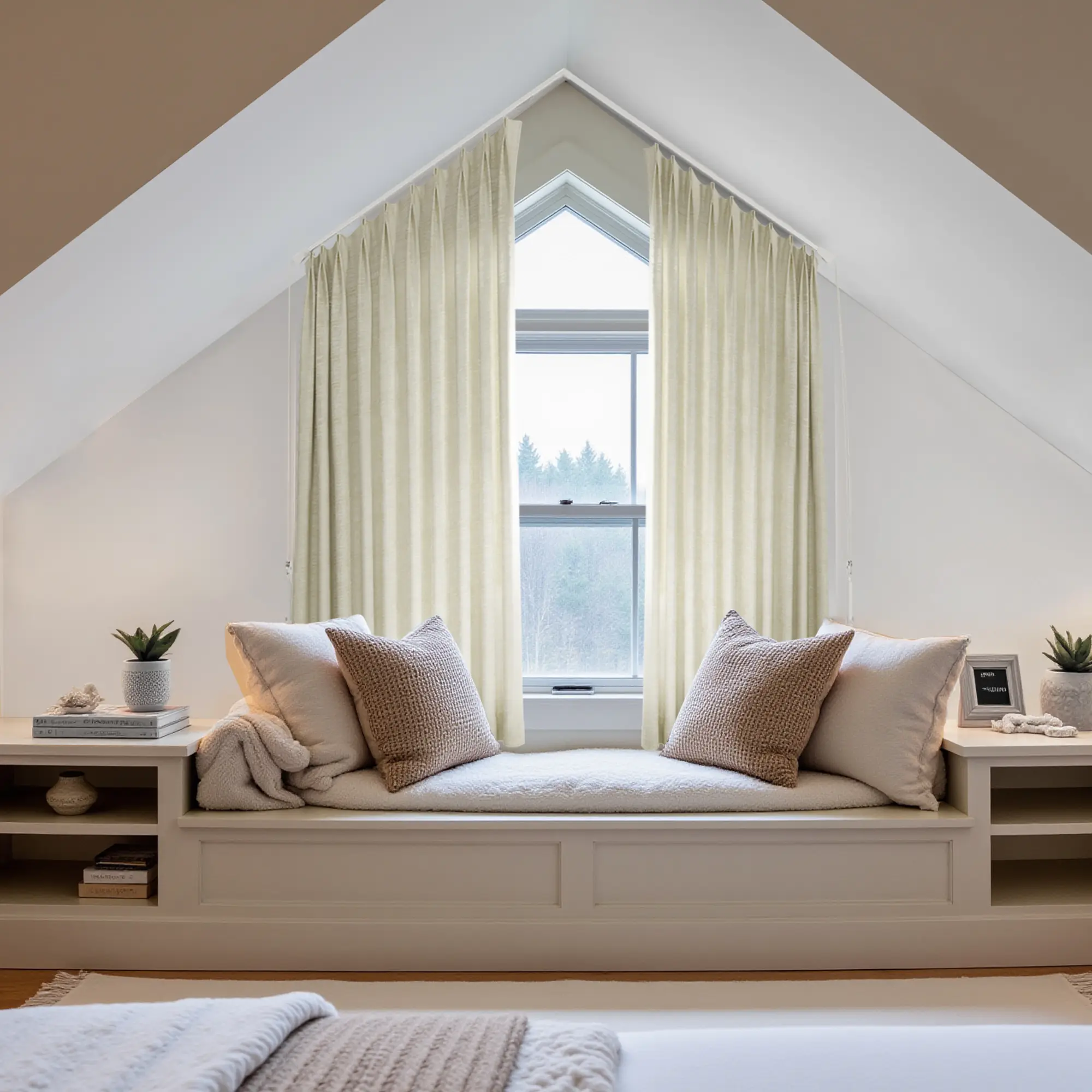 Custom Arch and Triangle Window Curtain & Track Solution - Image 5