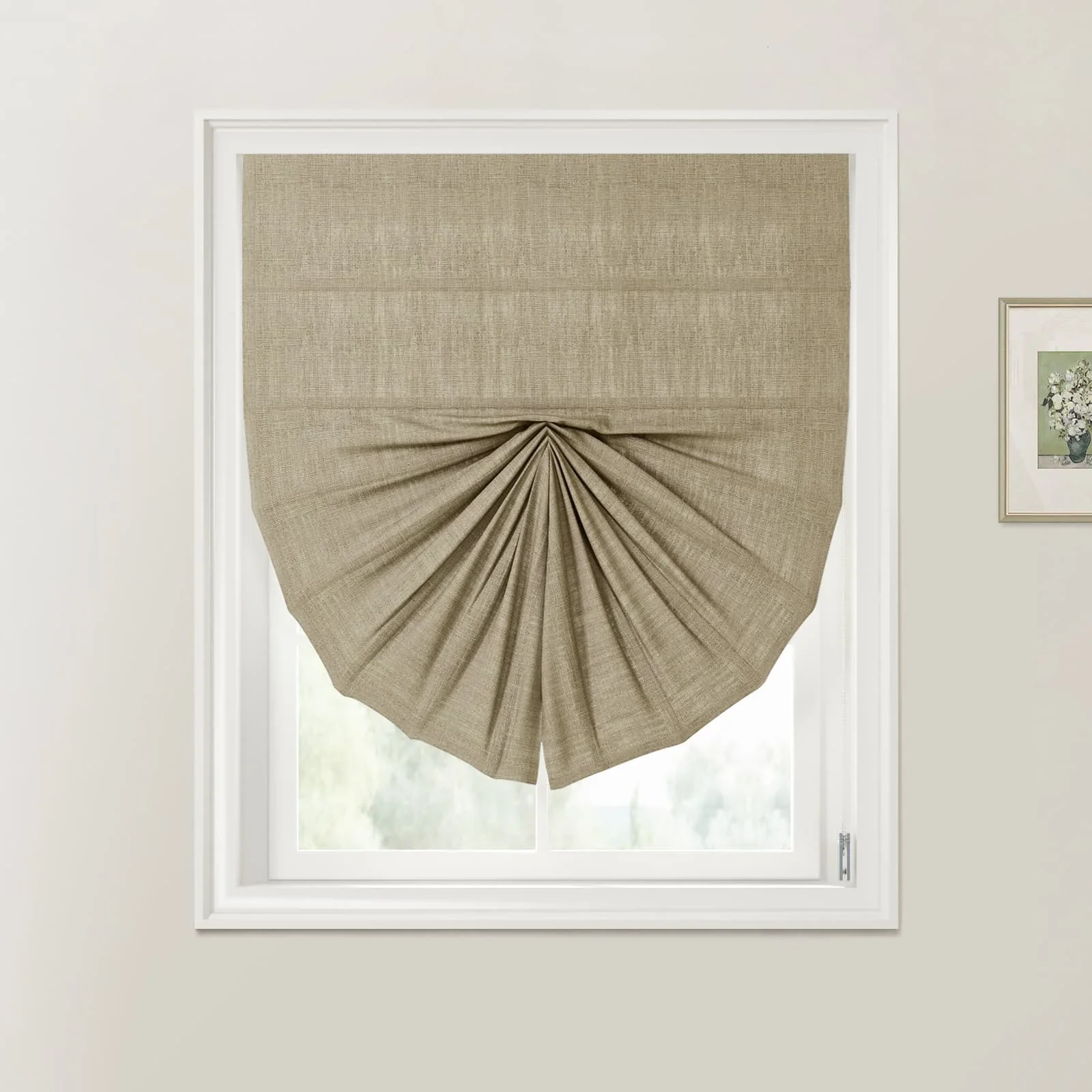 Custom Fan Roman Shades Cord Lift - Image 17