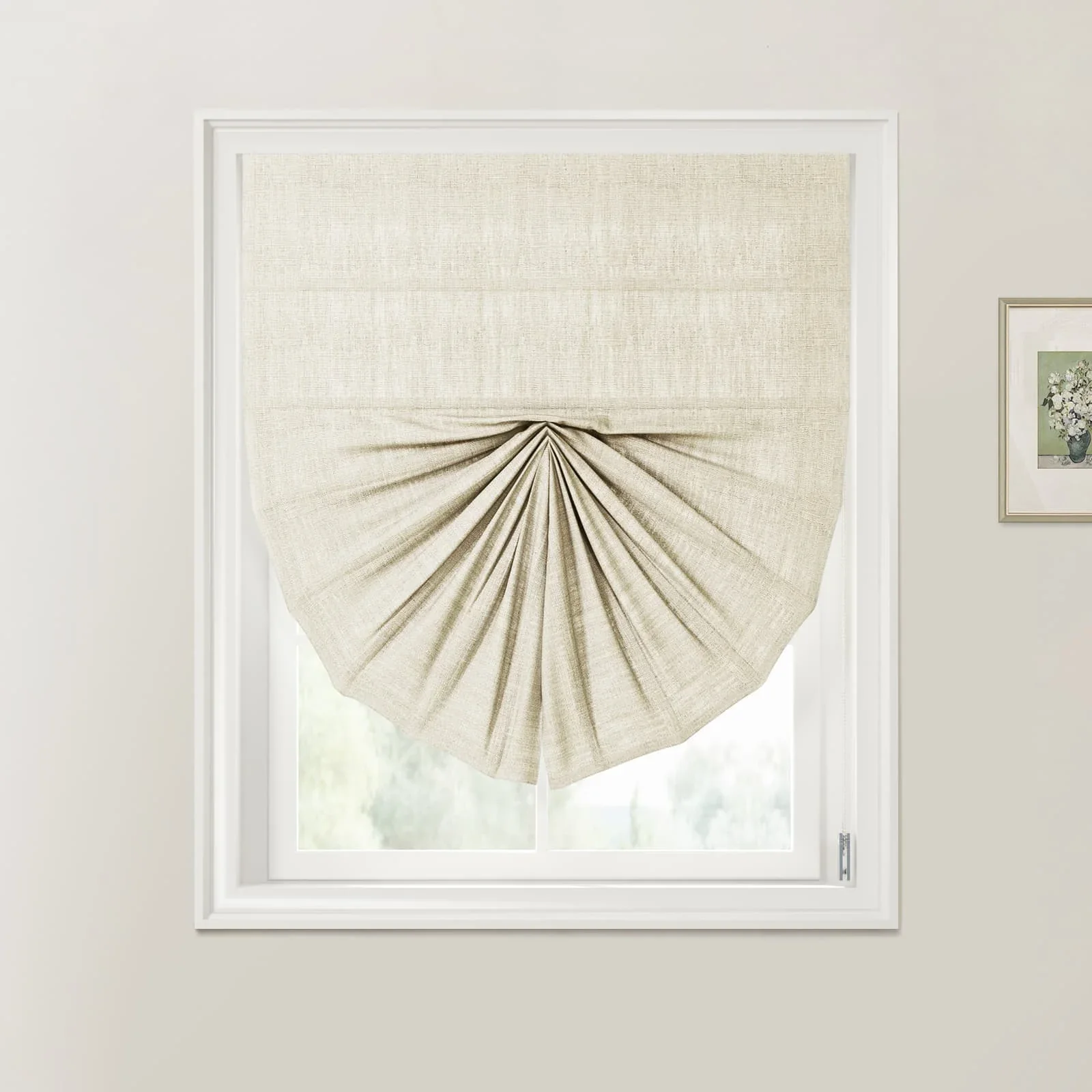 Custom Fan Roman Shades Cord Lift - Image 3