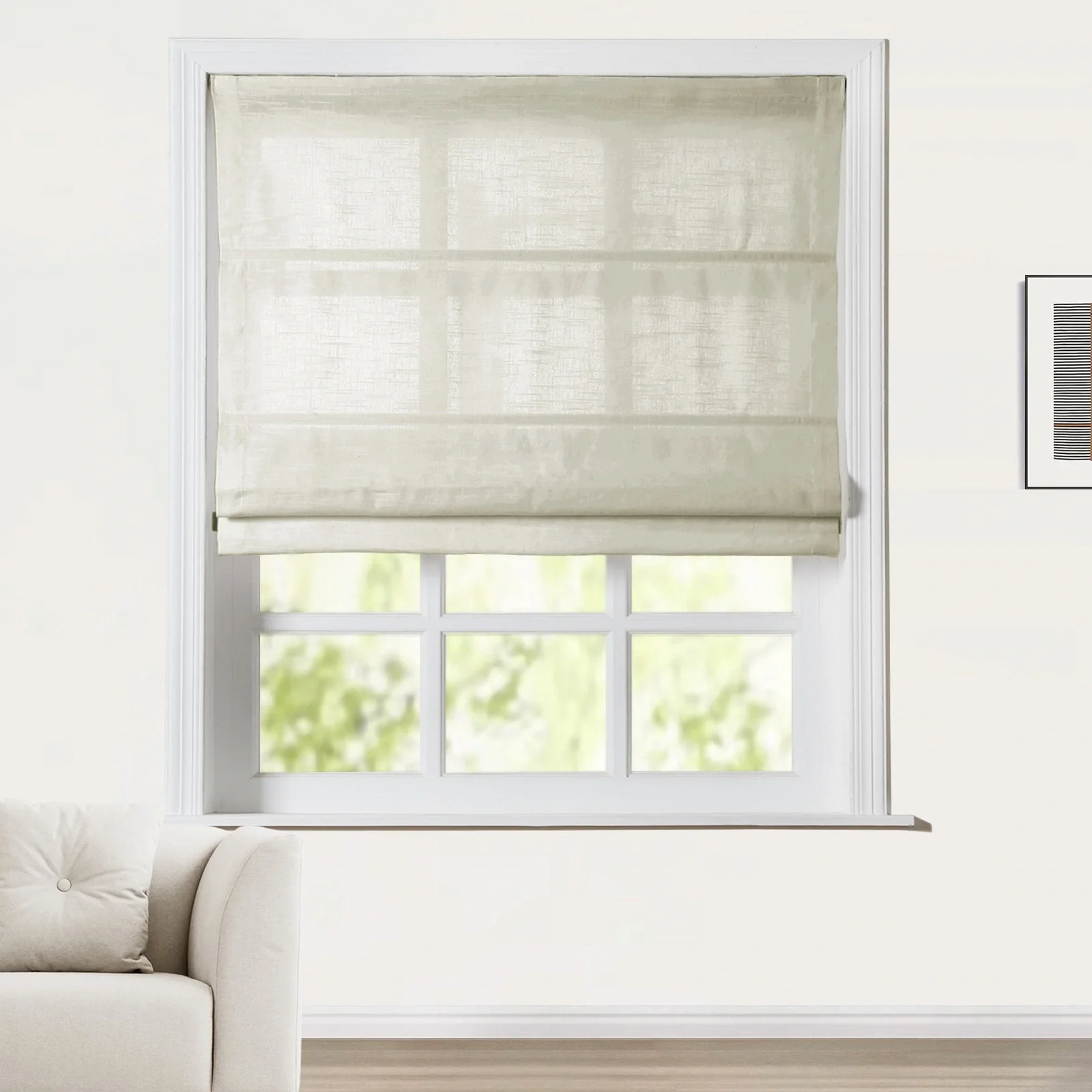 Custom Linen Roman Shade Cordless - Image 25