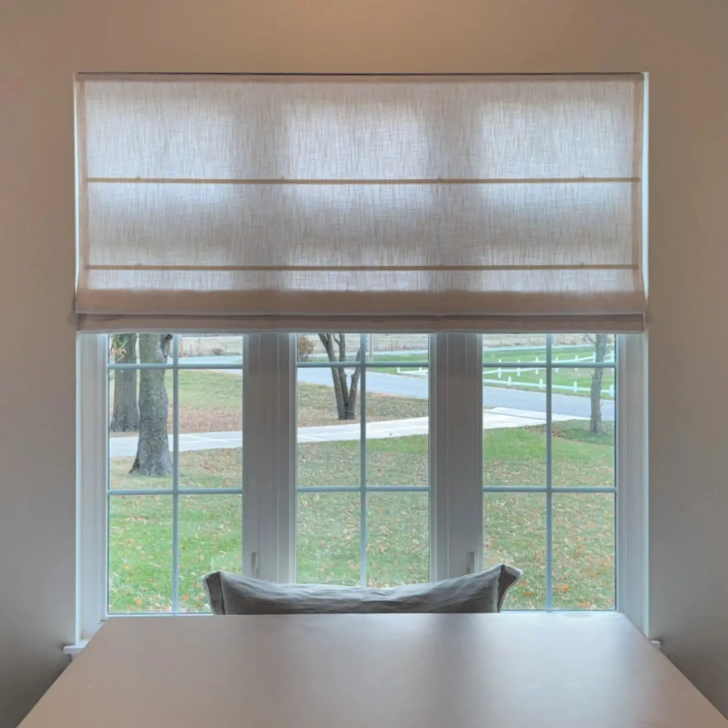 Custom Linen Roman Shade Cordless - Image 3