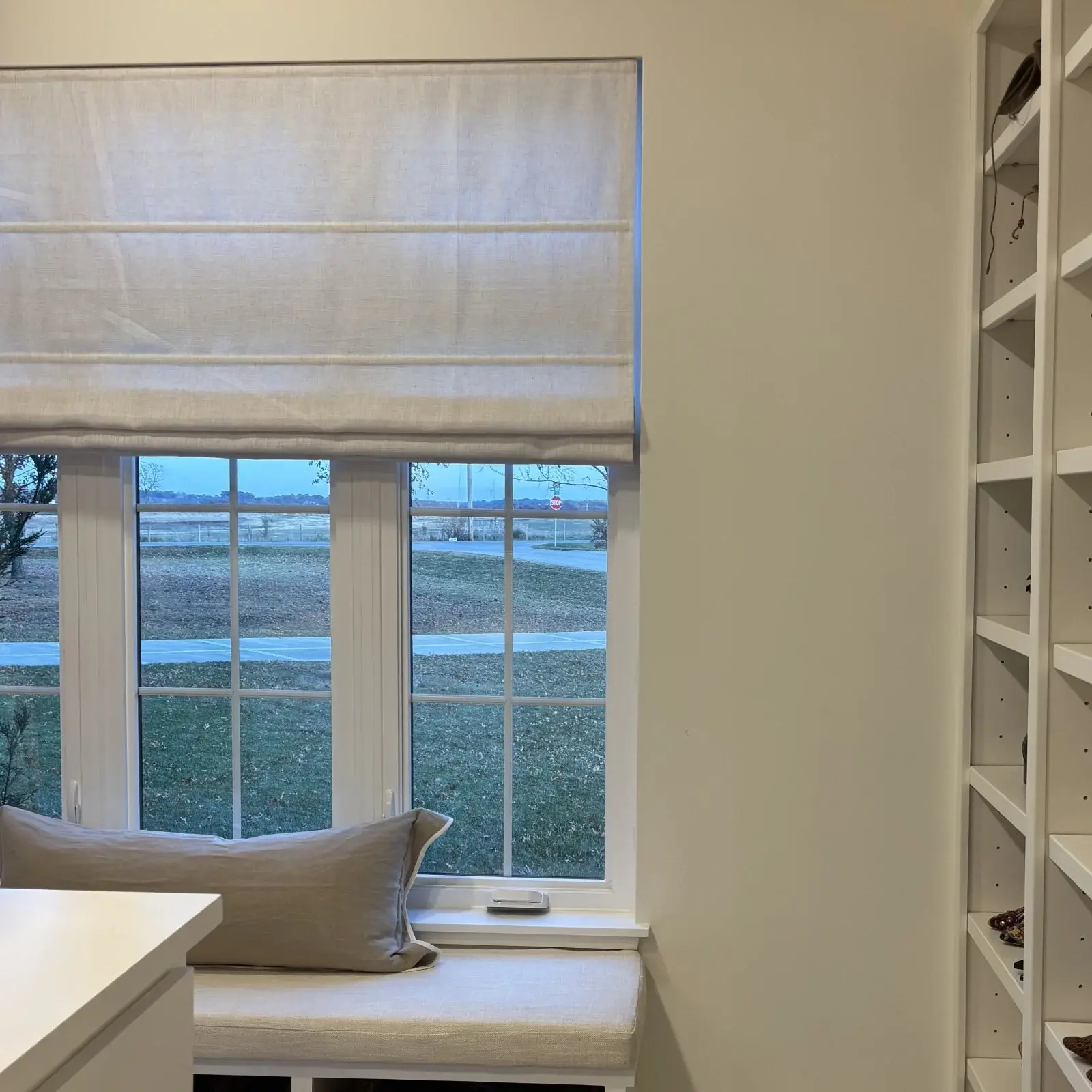 Custom Linen Roman Shade Cordless - Image 4