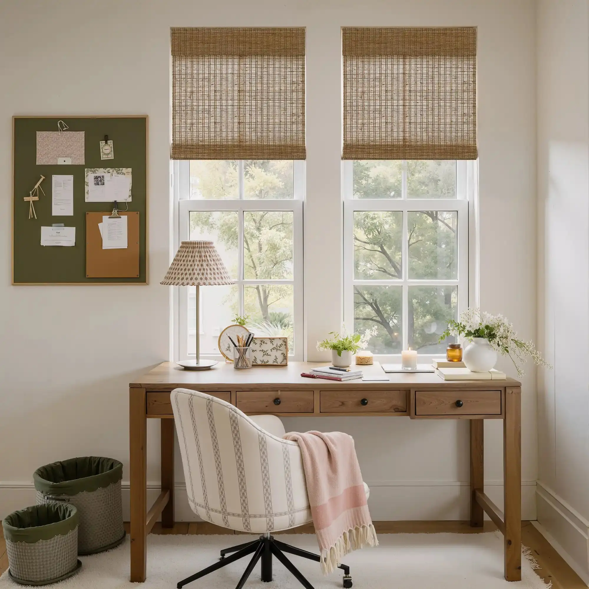 Custom No-Drill Bamboo Woven Shade Cordless - Image 6