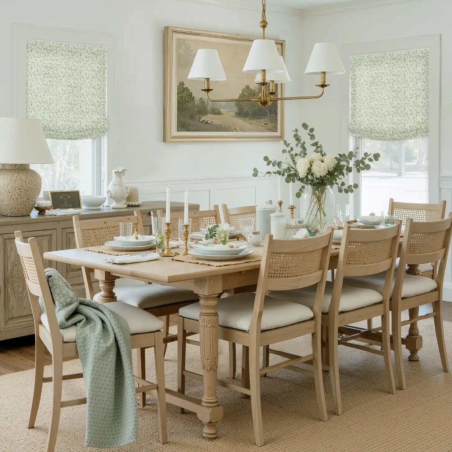 Custom Relaxed Roman Shades Cord Lift - Image 102