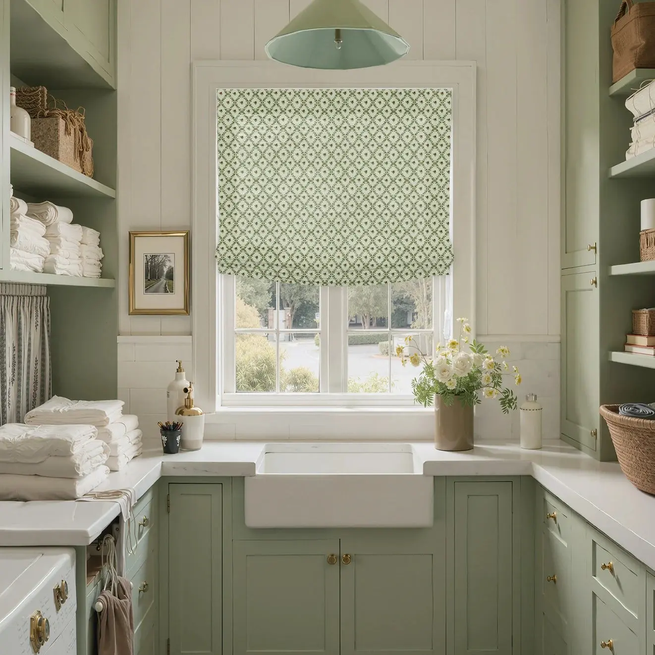 Custom Relaxed Roman Shades Cord Lift - Image 107