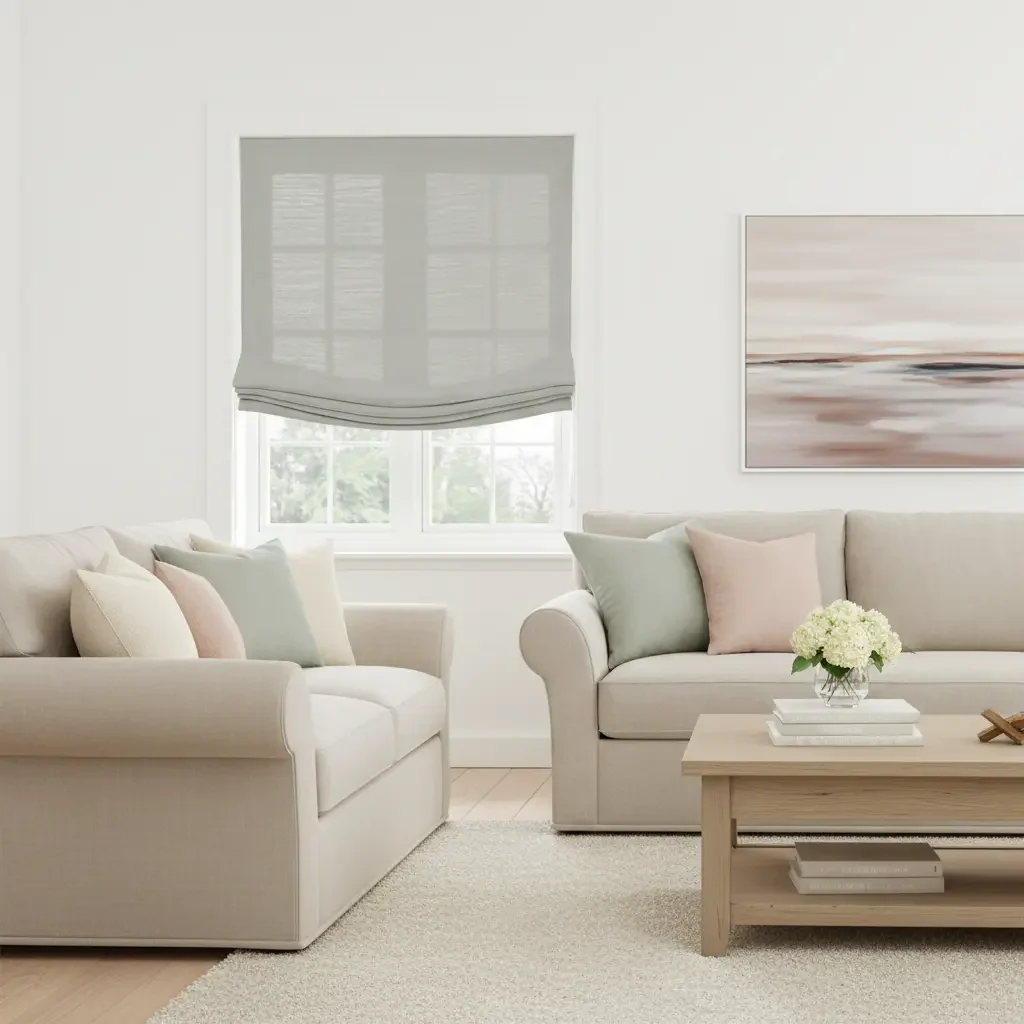 Custom Relaxed Roman Shades Cord Lift - Image 125