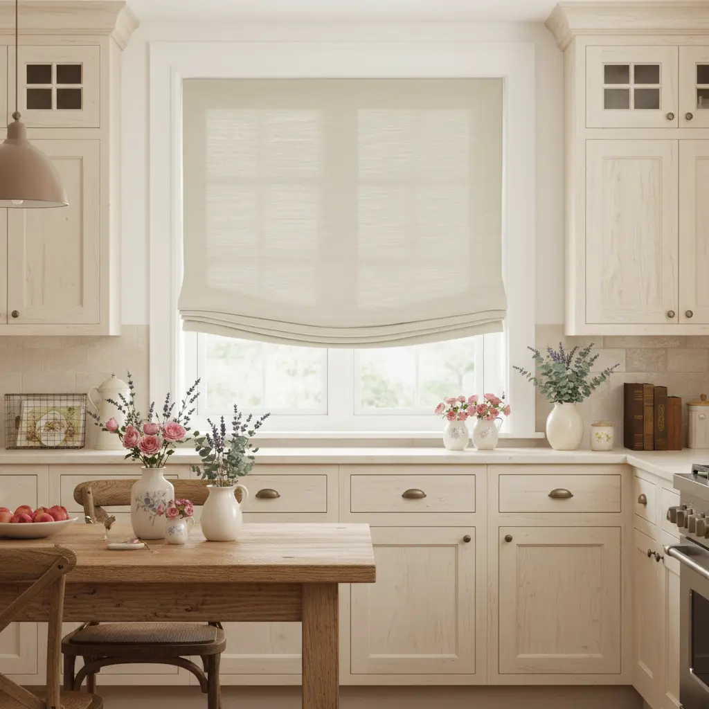 Custom Relaxed Roman Shades Cord Lift - Image 127