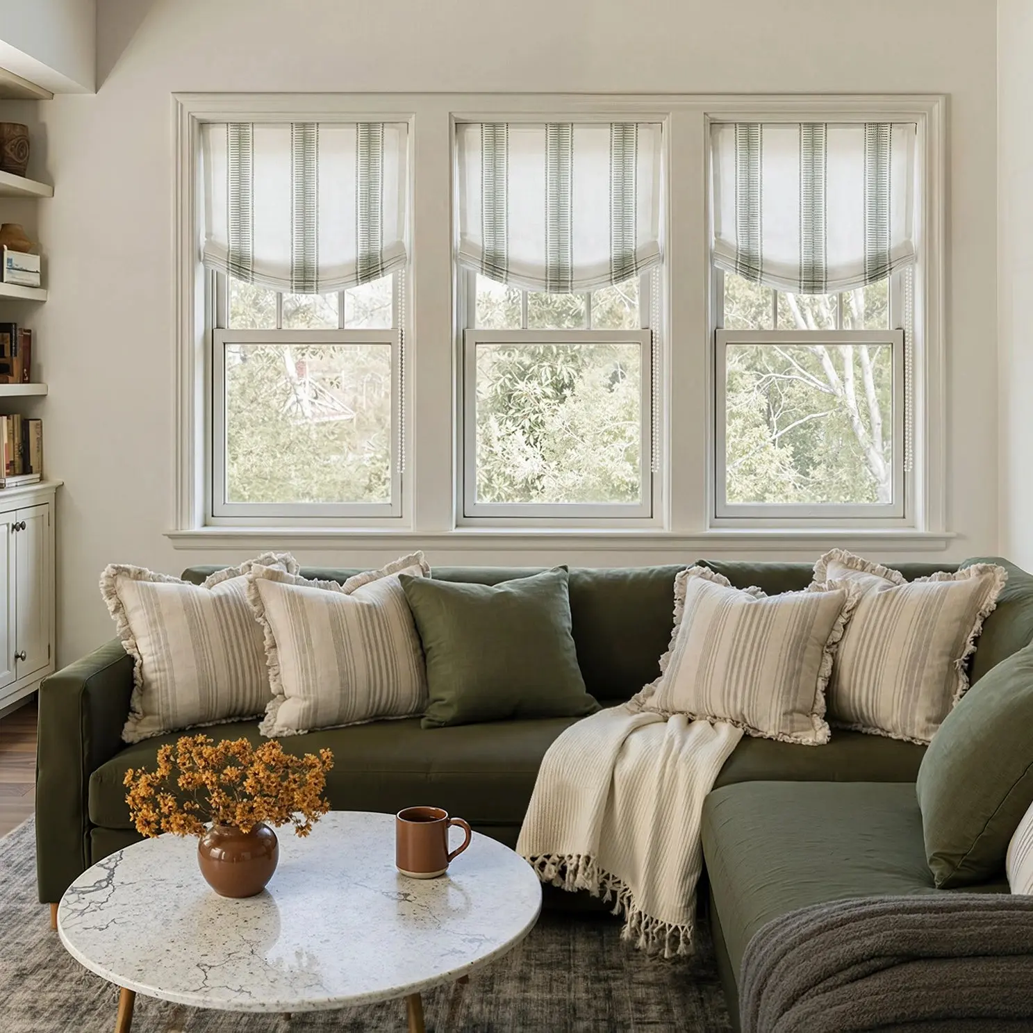 Custom Relaxed Roman Shades Cord Lift - Image 138