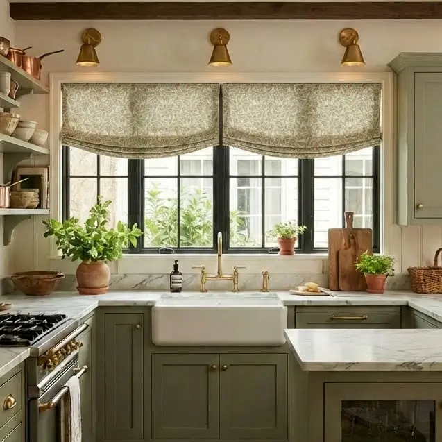 Custom Relaxed Roman Shades Cord Lift - Image 144