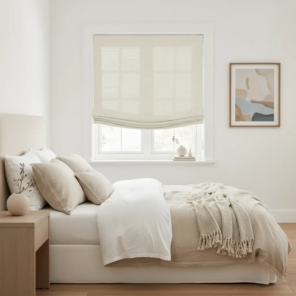 Custom Relaxed Roman Shades Cord Lift - Image 16