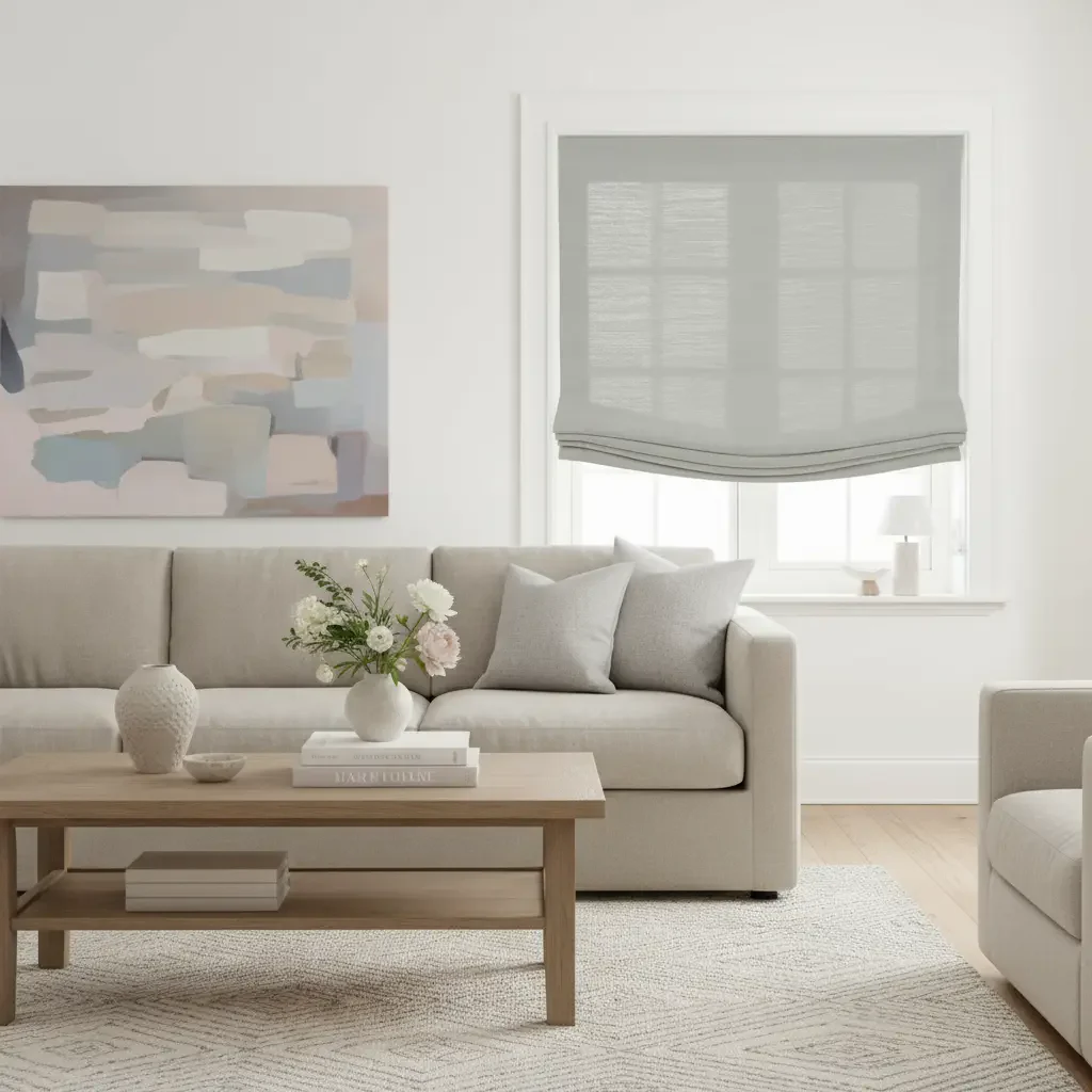 Custom Relaxed Roman Shades Cord Lift - Image 54