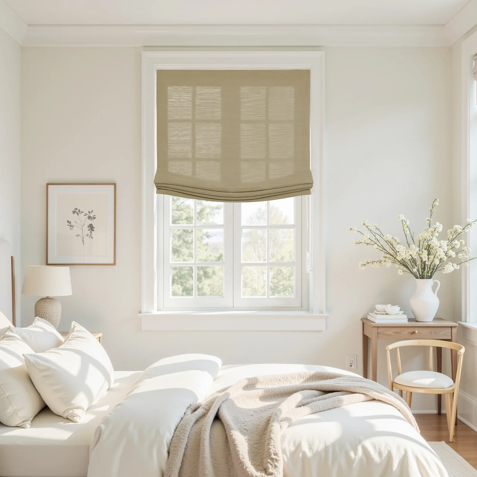 Custom Relaxed Roman Shades Cord Lift - Image 63