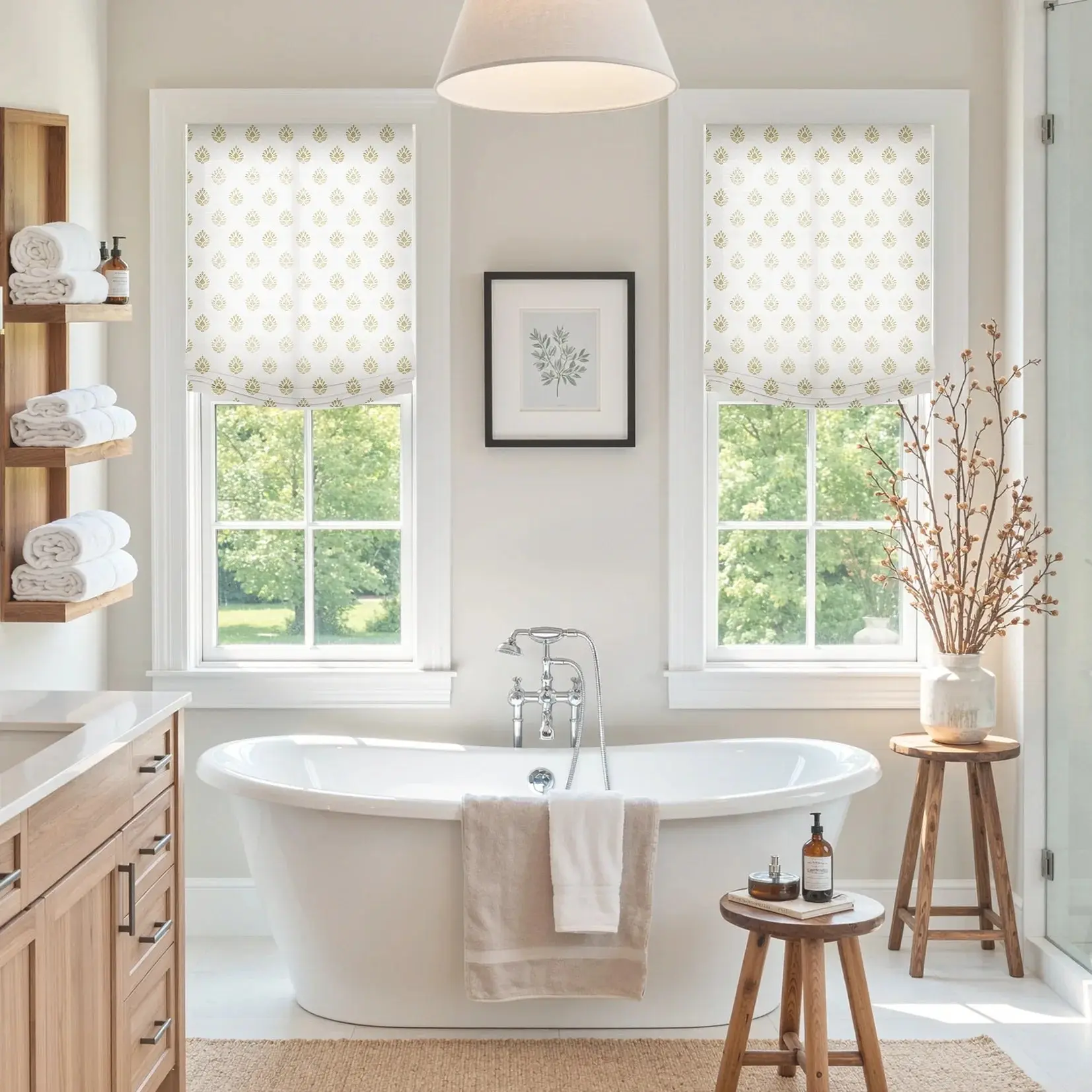 Custom Relaxed Roman Shades Cord Lift - Image 67