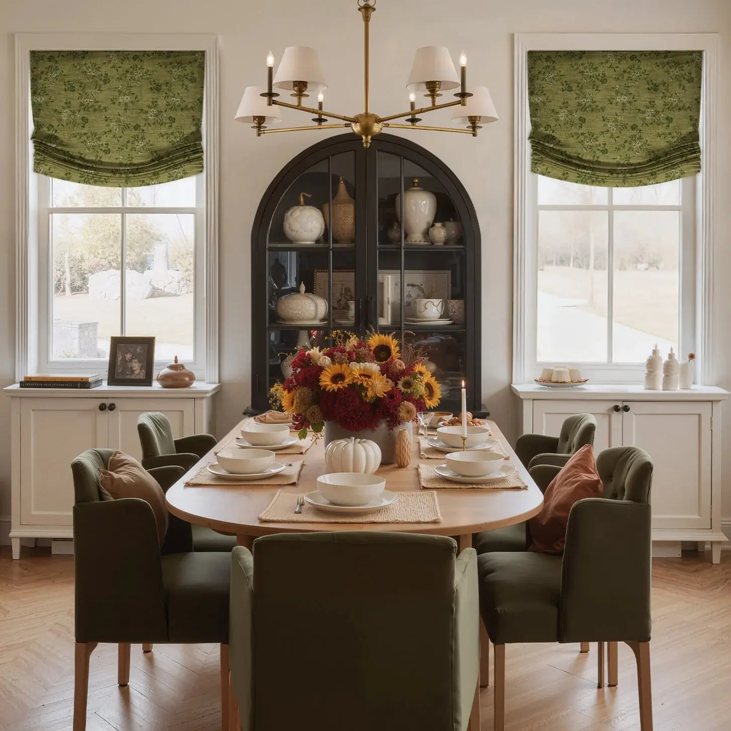 Custom Relaxed Roman Shades Cord Lift - Image 74