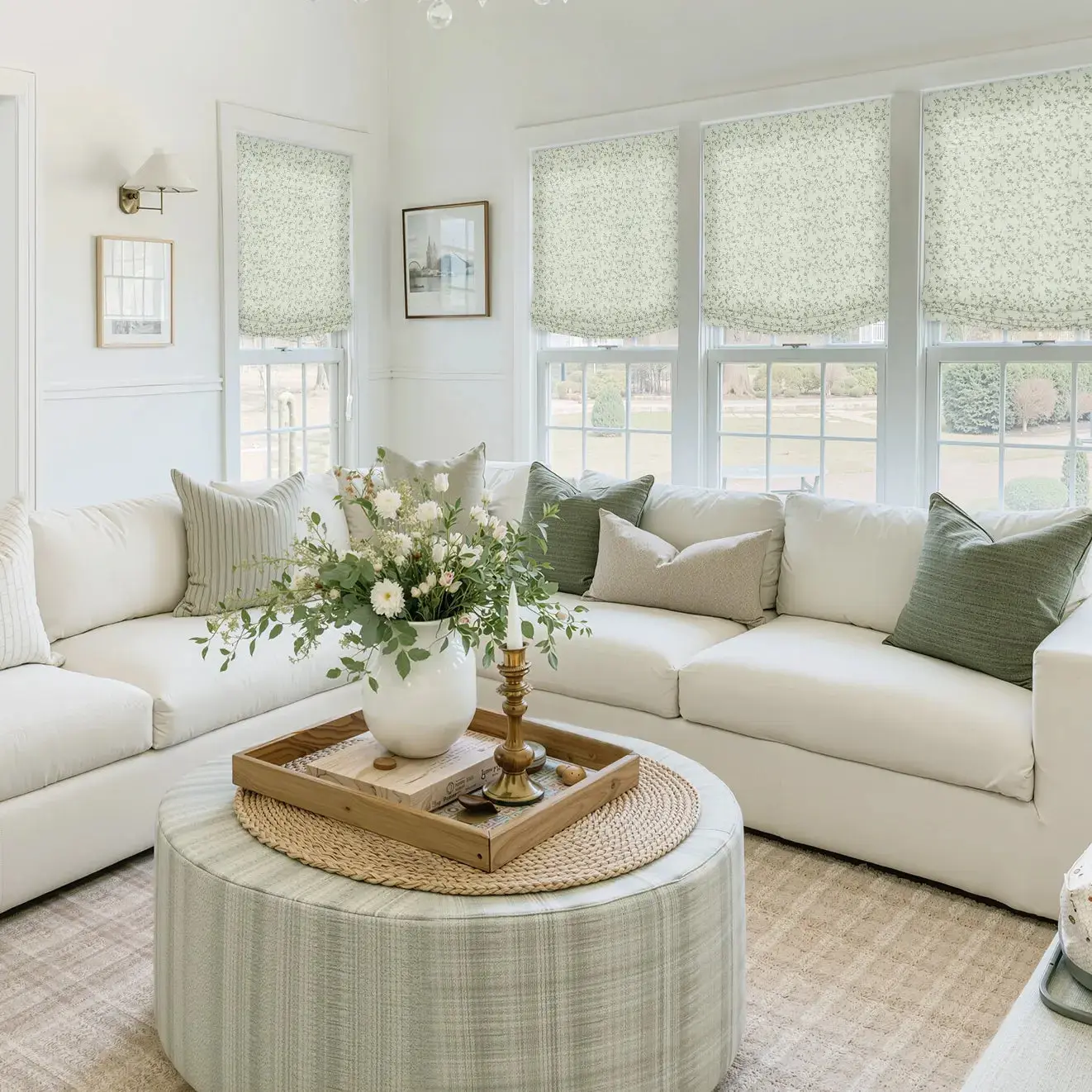 Custom Relaxed Roman Shades Cord Lift - Image 99