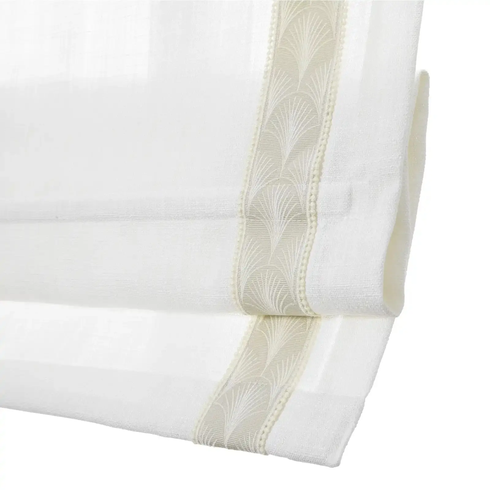 Custom Roman Shade with Trim Border Cordless - Image 62