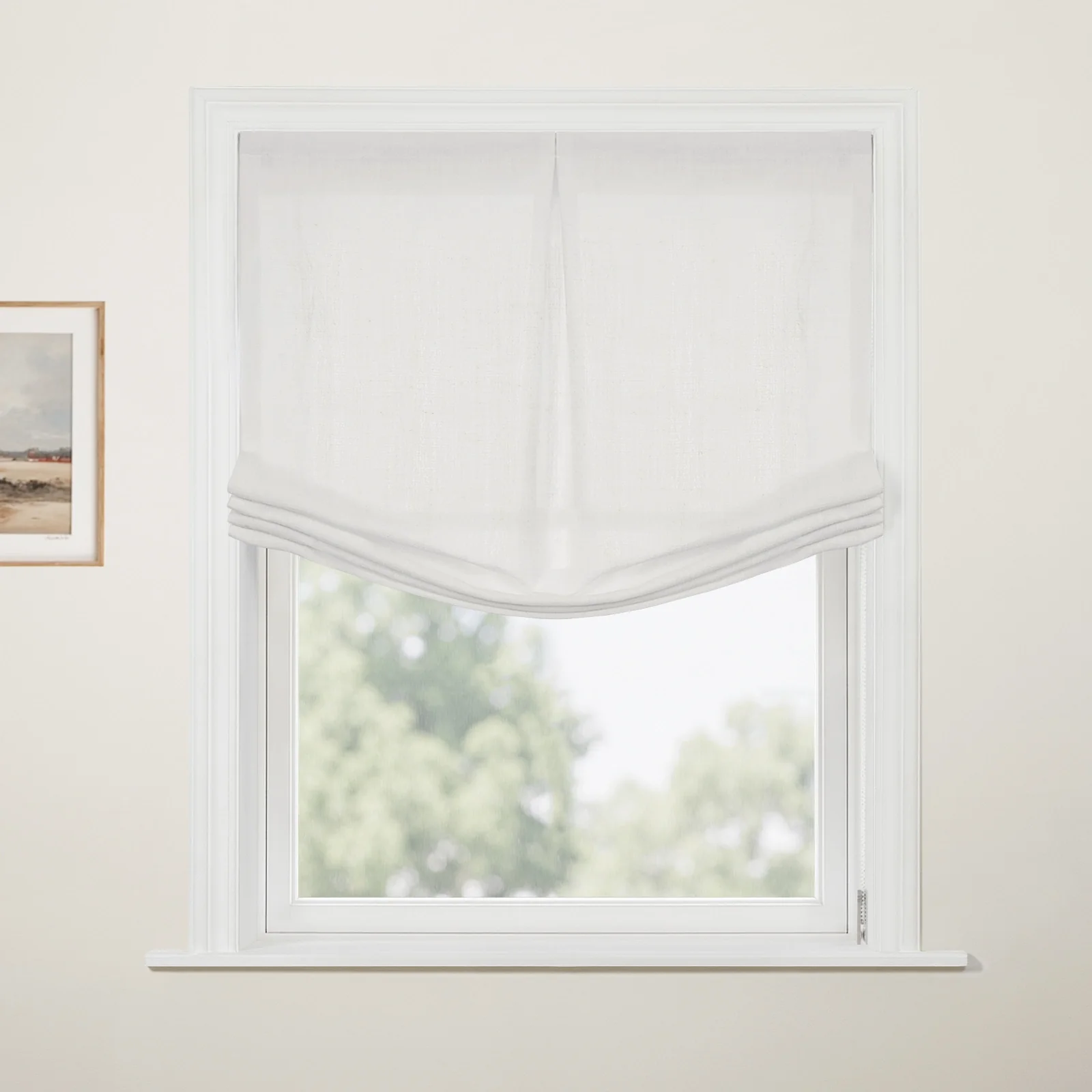 Custom Relaxed Roman Shade with Center Pleat Cord Lift - Image 19