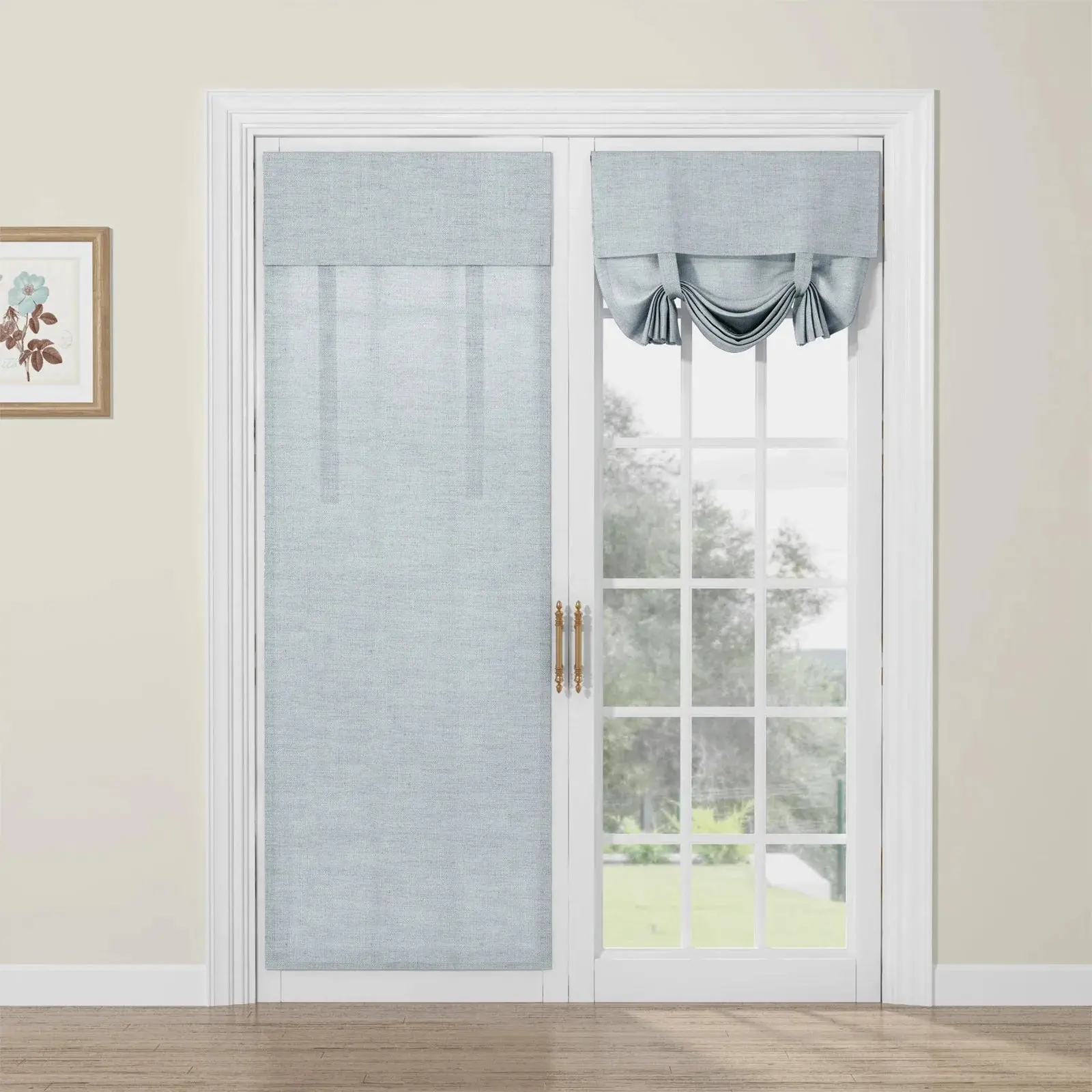 Custom Tie Up Shades for French Door - Image 3