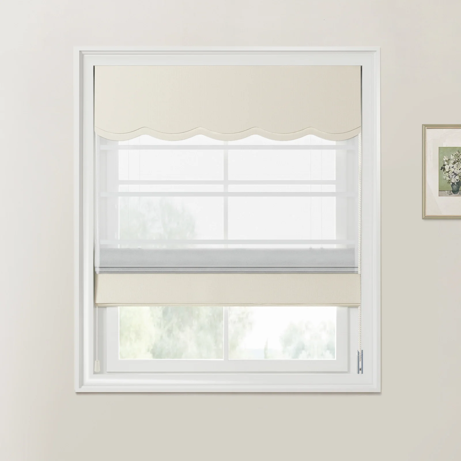 Custom Valanced Day Night Roman Shade Cord Lift - Image 33