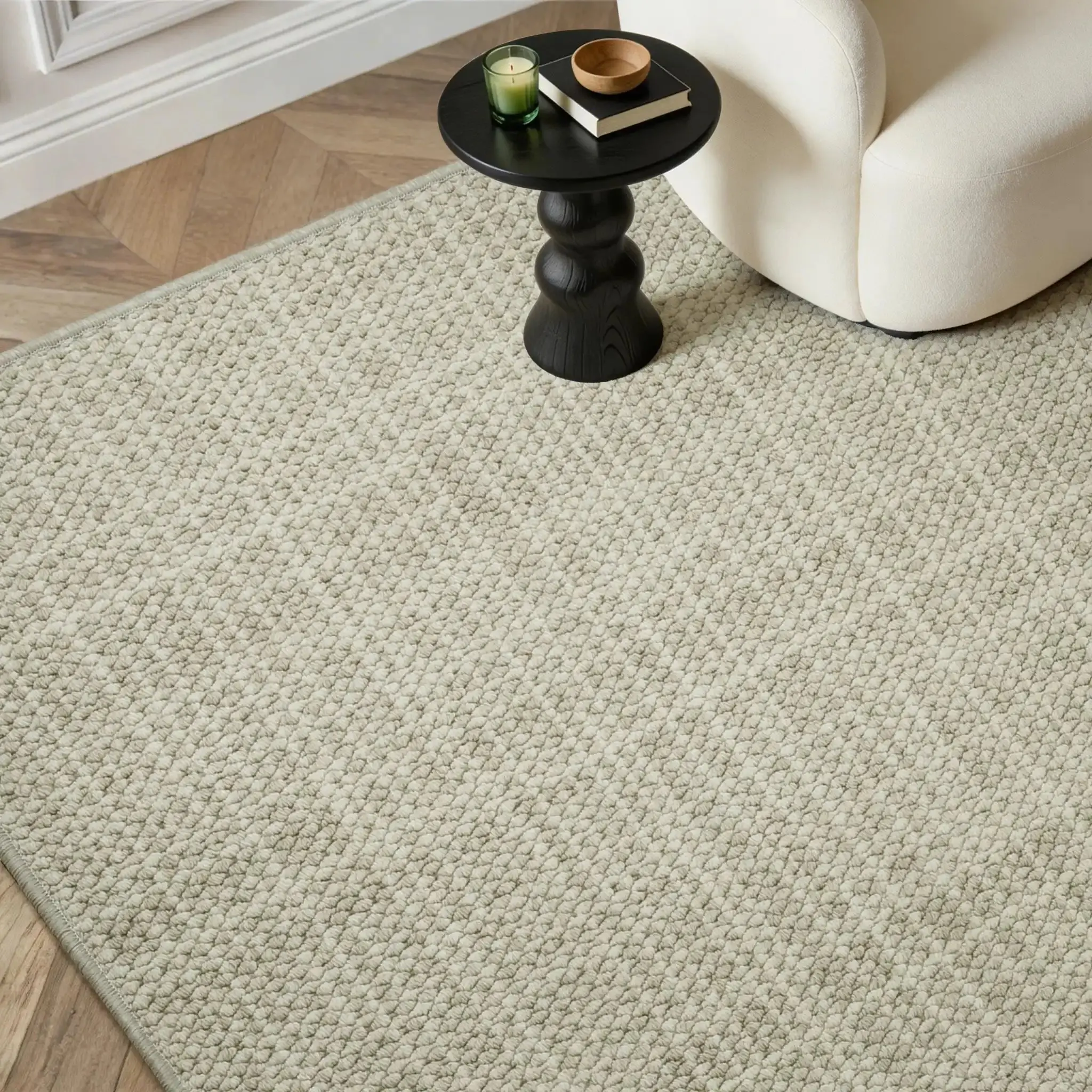 Della Natural Patterned Wool Rug